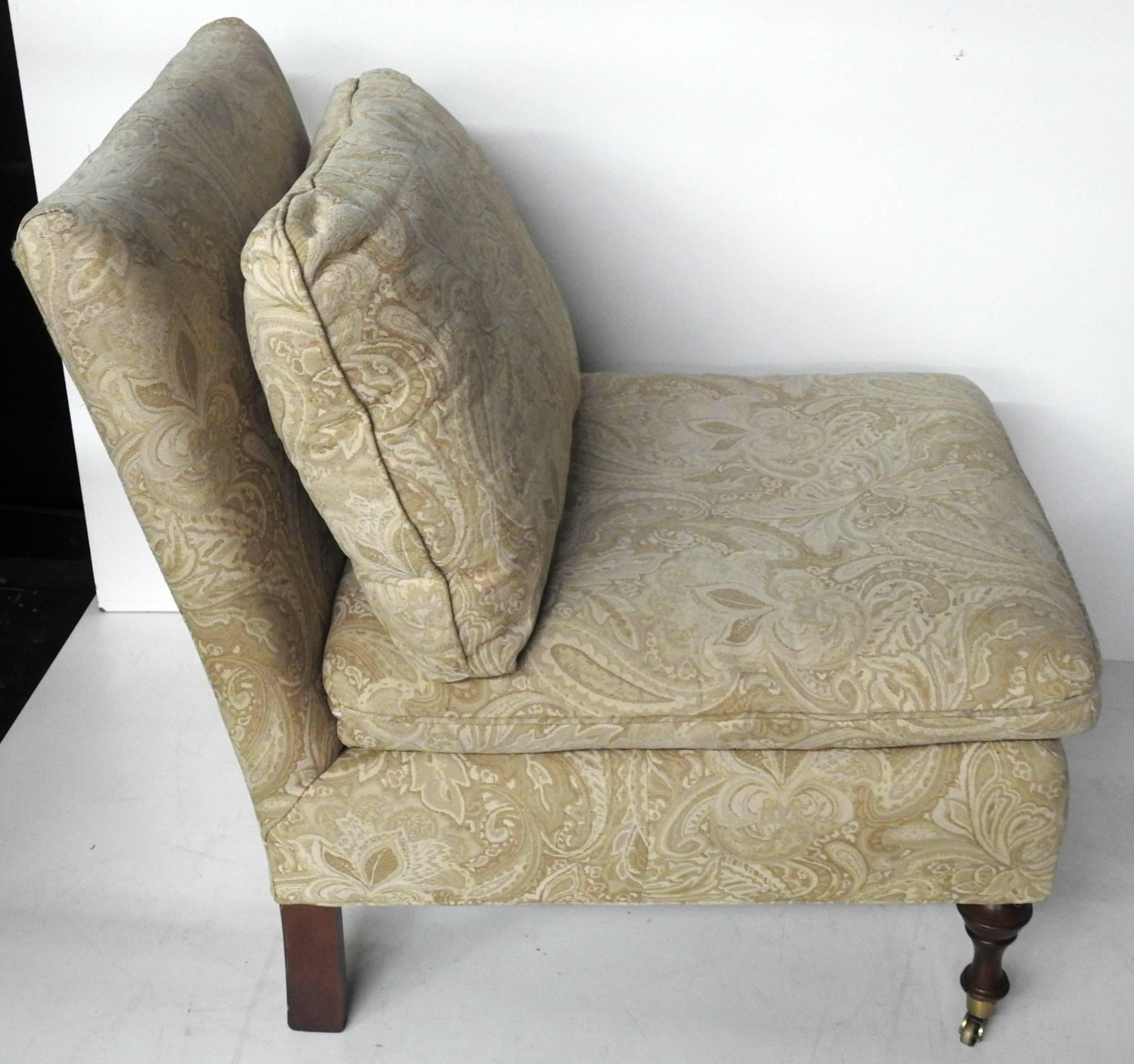 American Pair of Regency Style Slipper Chairs