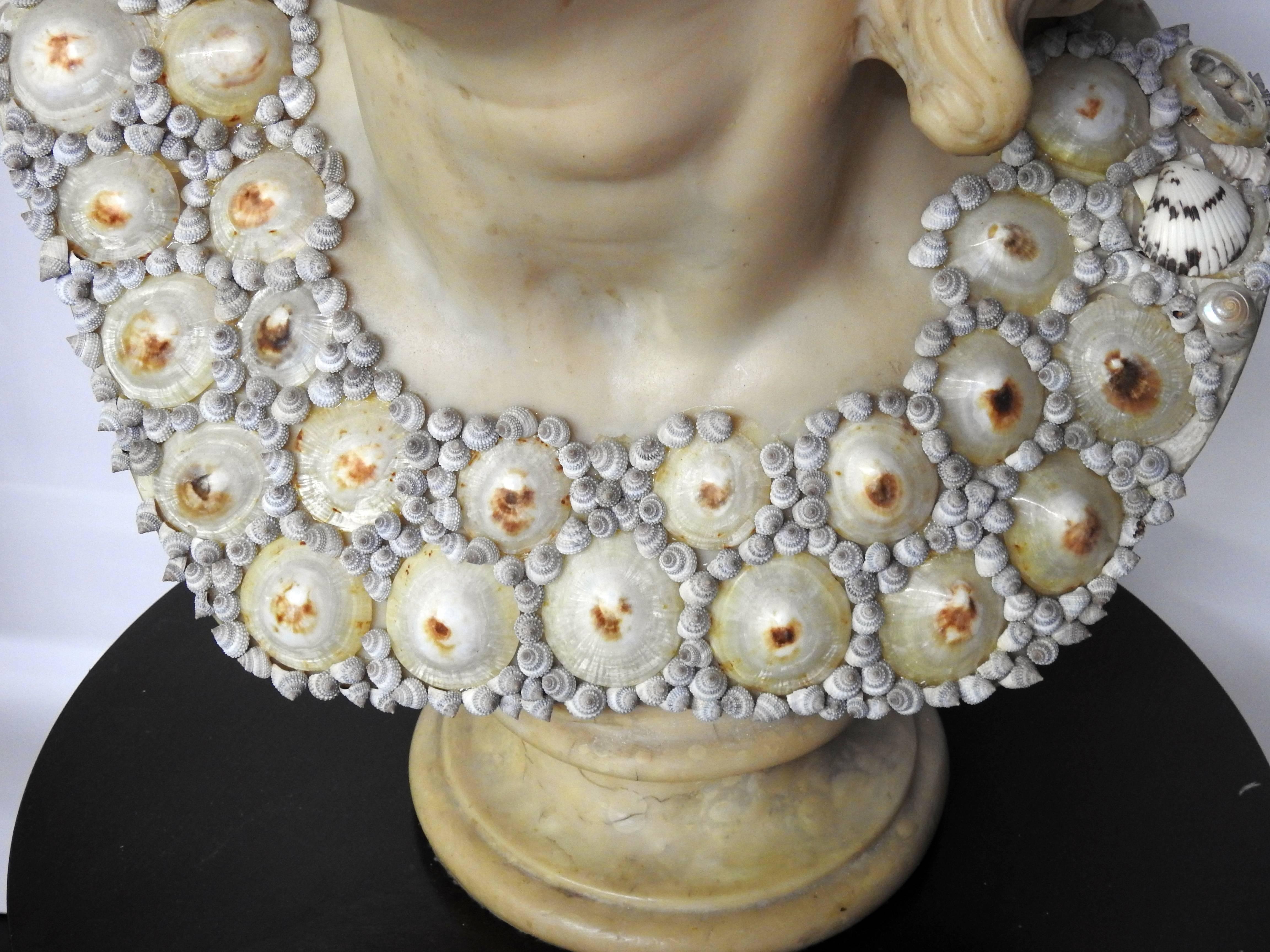 Female bust adorned with sea shells and coral attributed to Anthony Redmile.