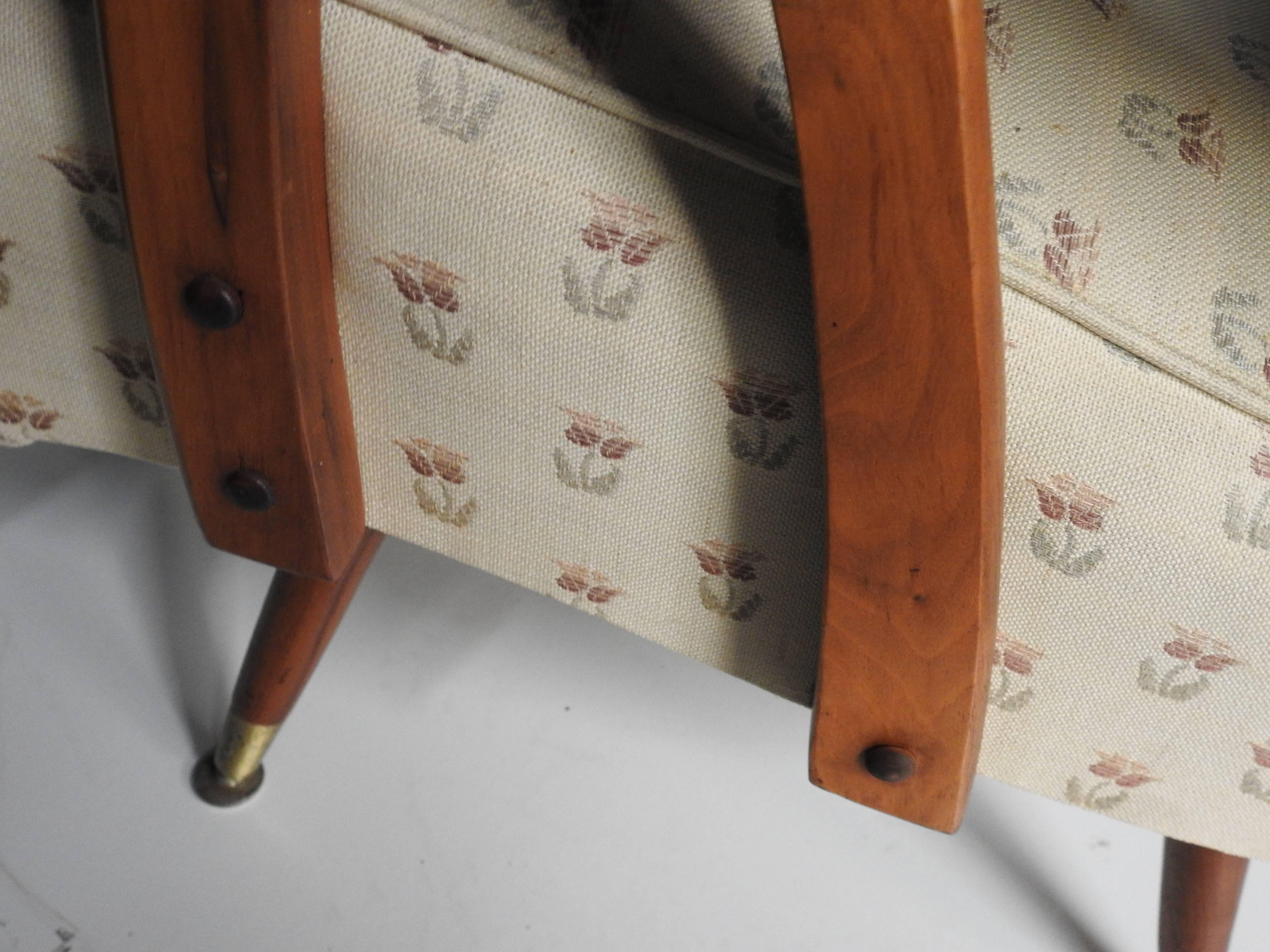 Brass Pair of Italian Style Rocking Easy Chairs For Sale
