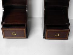 Pair of Classic Asian Modern Design Step End Tables in the Manner of James Mont