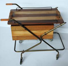 Italian Modern Two-Drawer Bar Cart