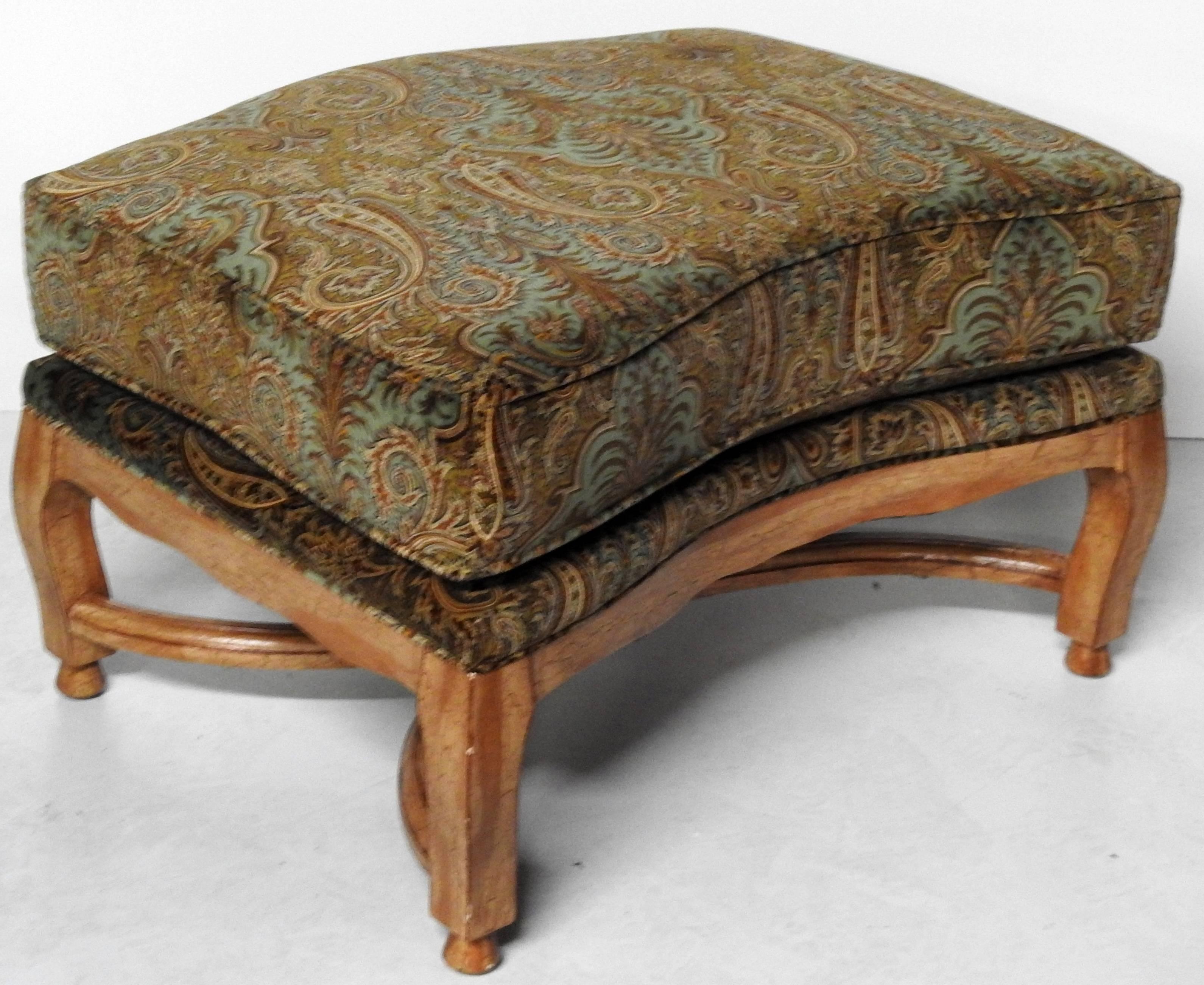 Large Country French Style Bergere and Ottoman by Hammer Collection Inc In Good Condition For Sale In Philadelphia, PA