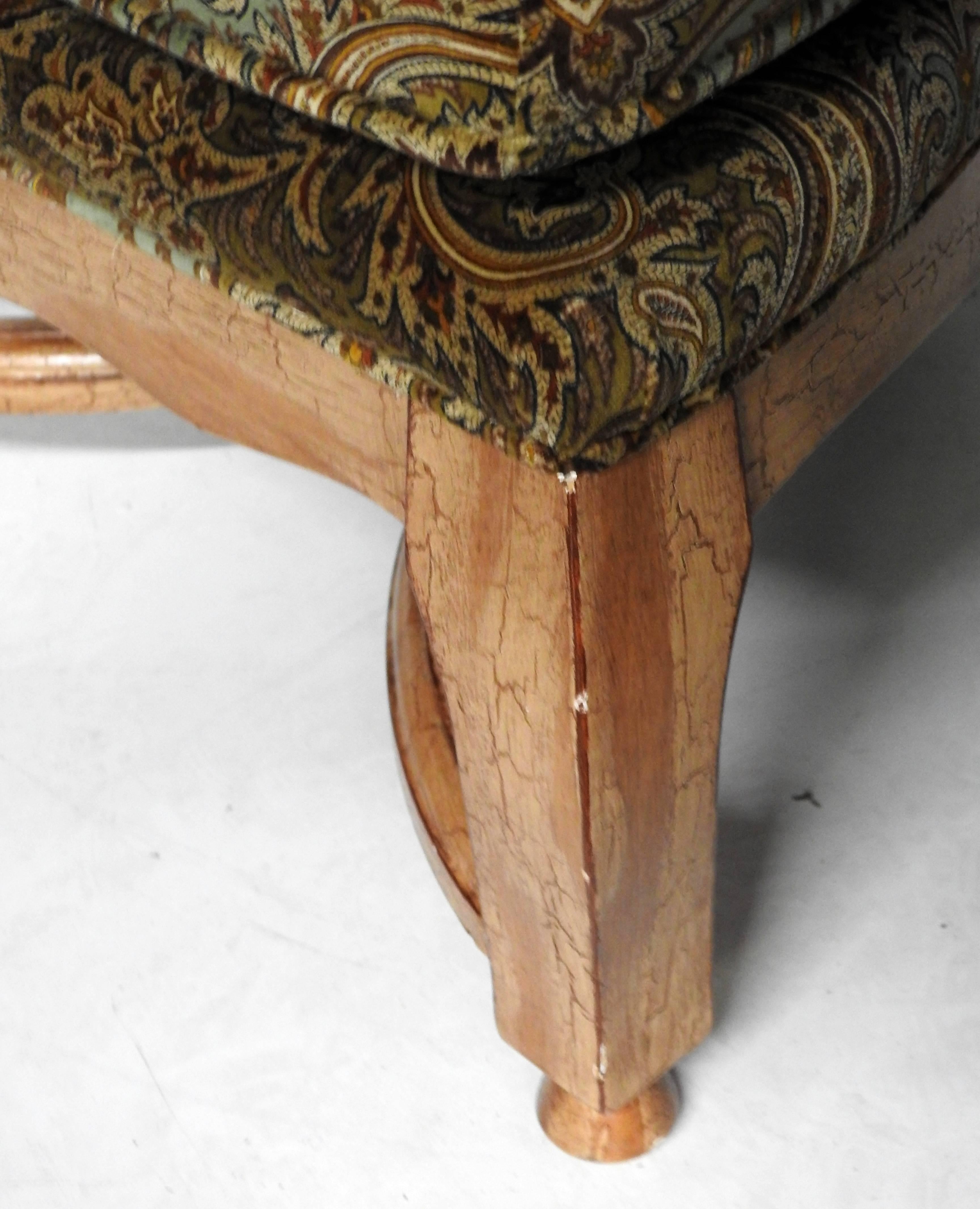 20th Century Large Country French Style Bergere and Ottoman by Hammer Collection Inc For Sale