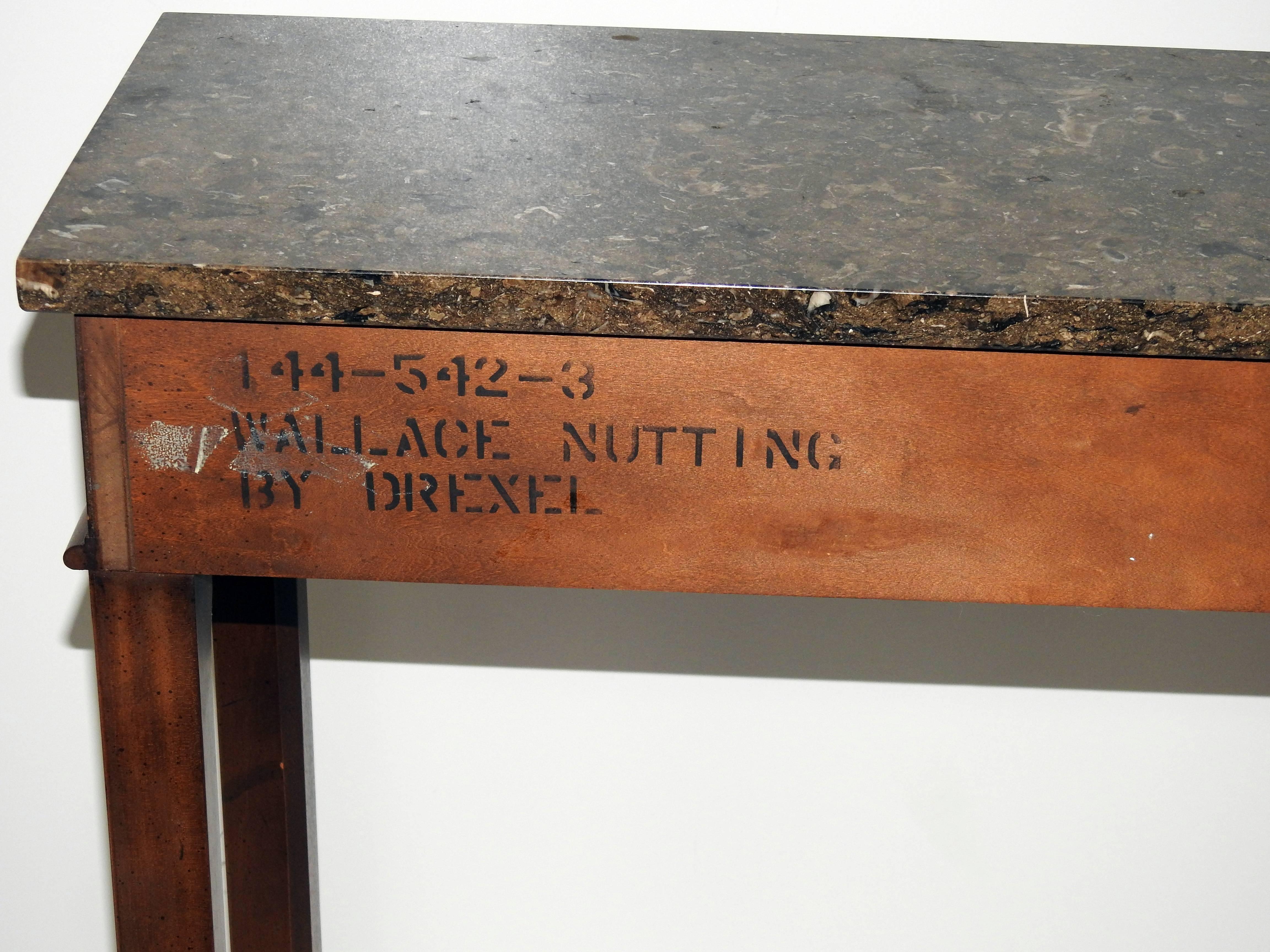 Wallace Nutting by Drexel Granite Top Console Table 1