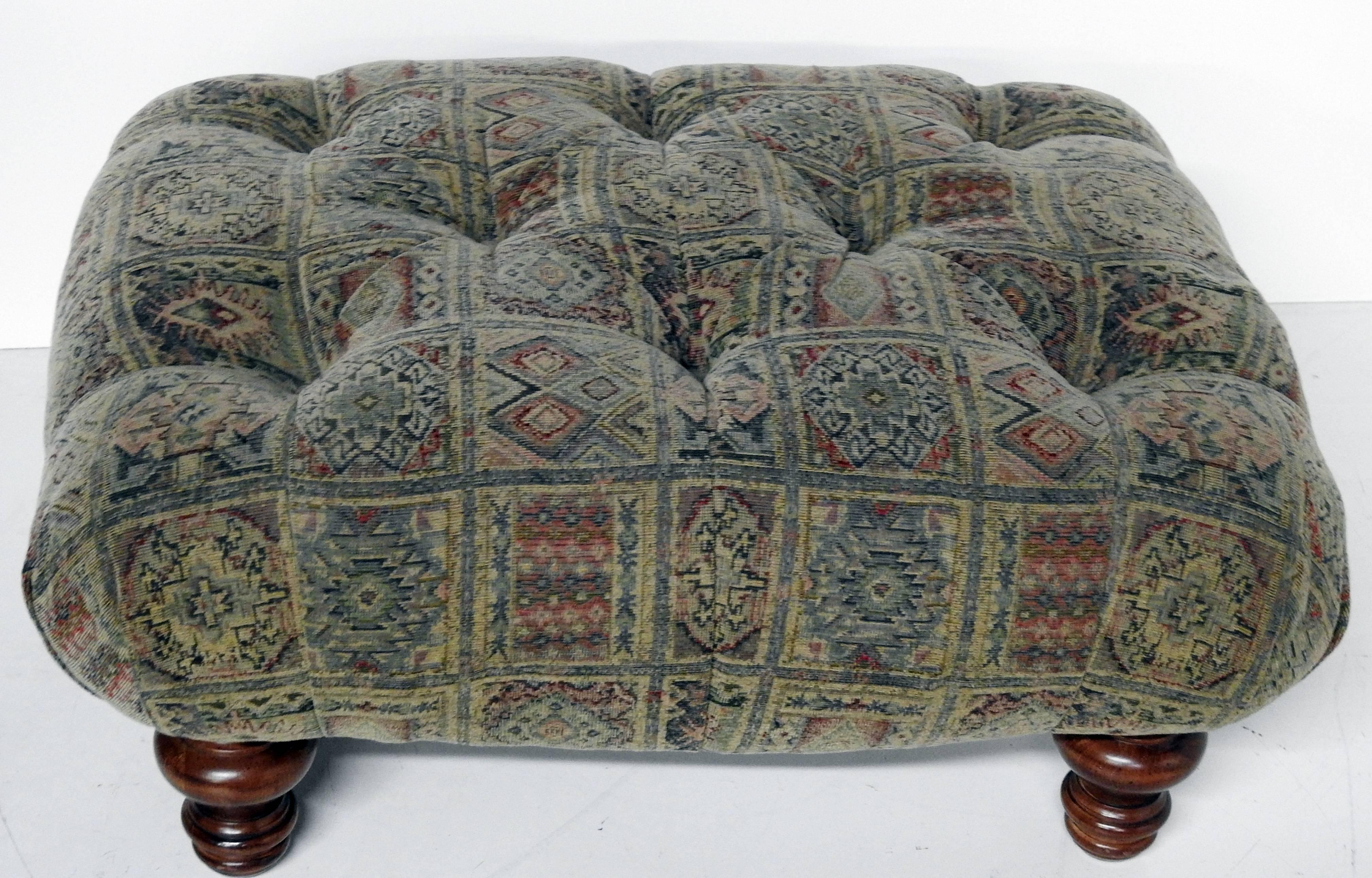 Pair of William IV Style Club Chairs with Ottoman by Sherrill 2