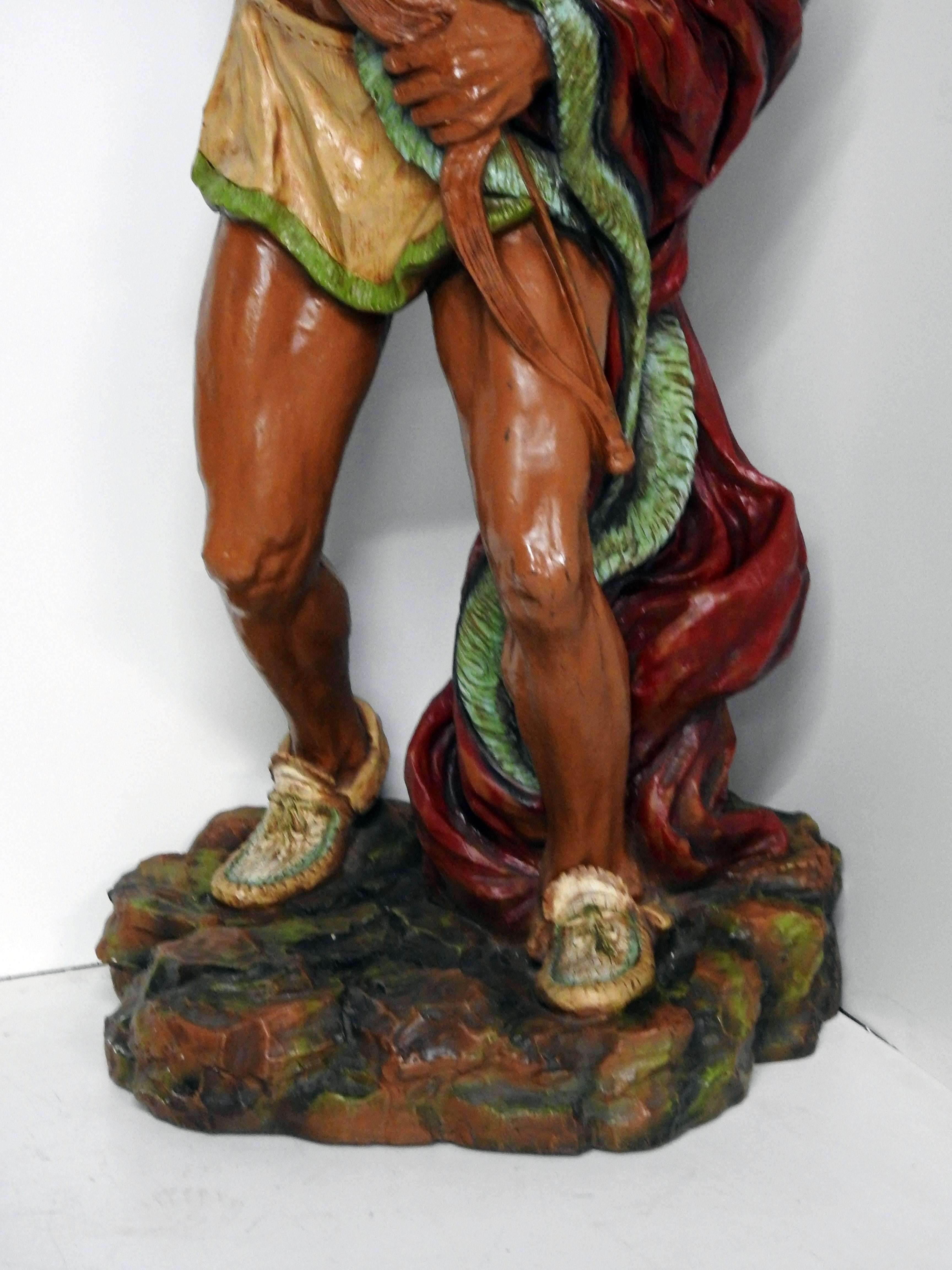 Fiberglass Cigar Store Indian Sculpture In Good Condition For Sale In Philadelphia, PA