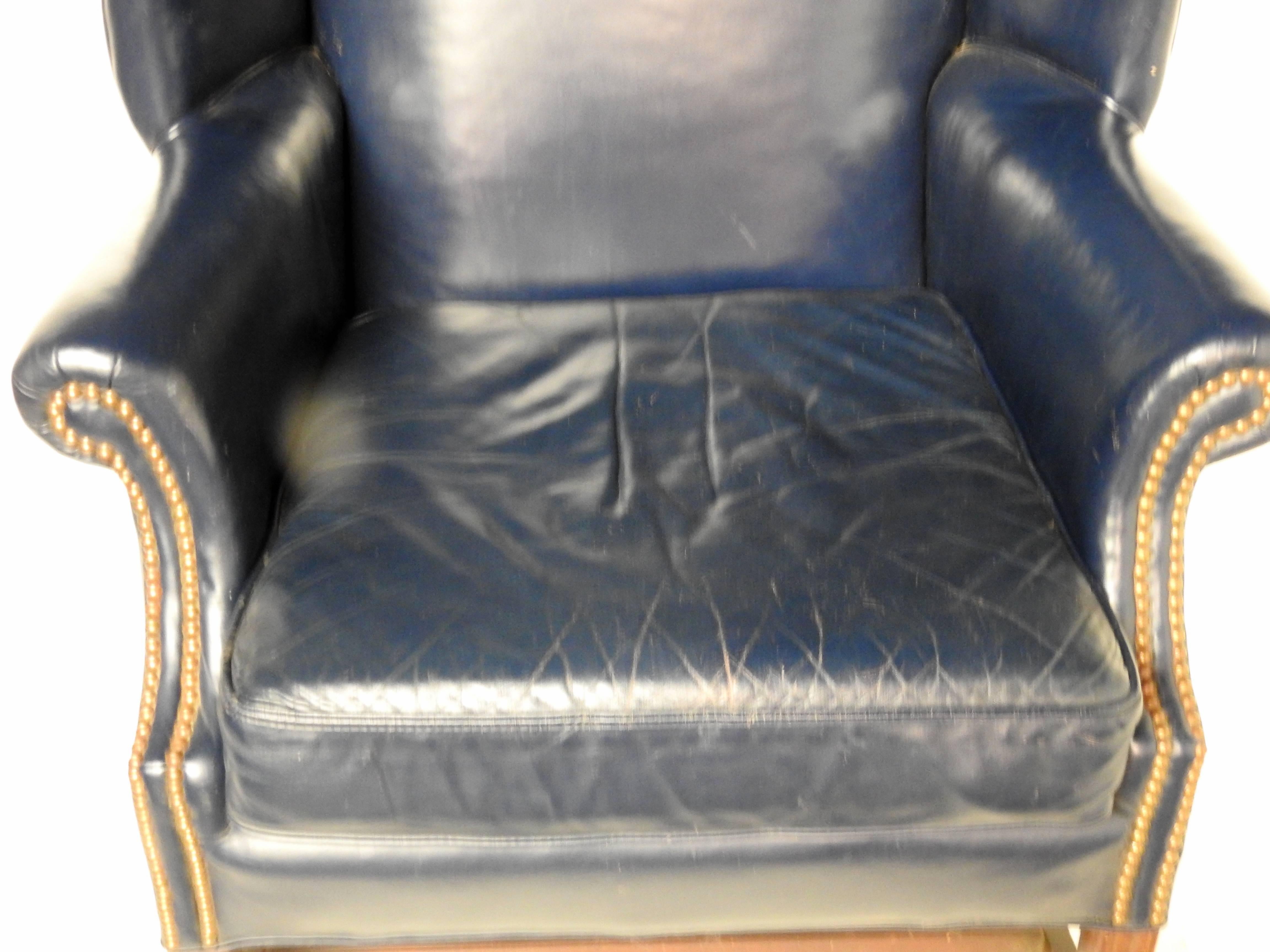 Metal Georgian Style Wing Chair by Leathercraft