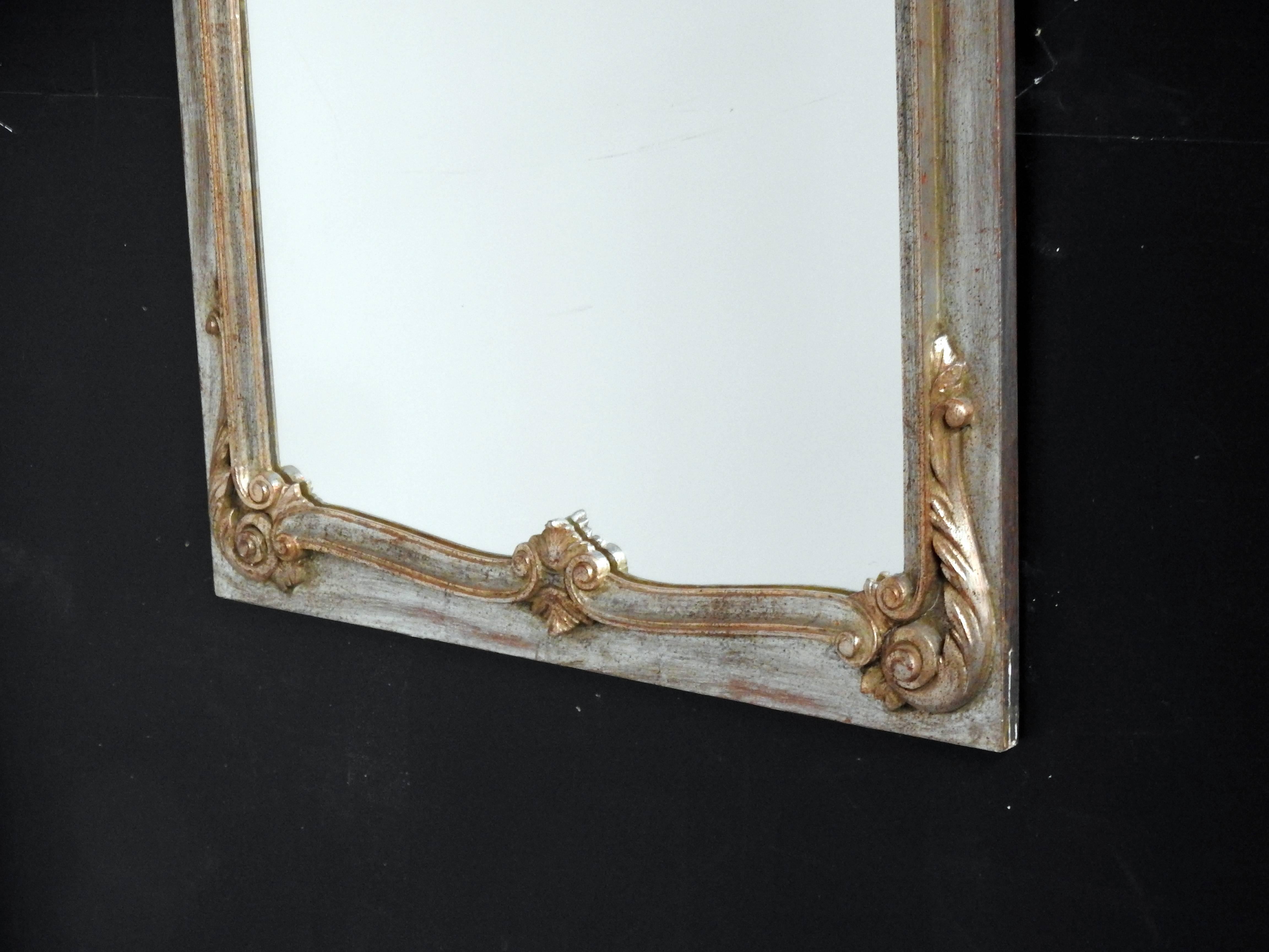 Carved Italian Louis XV Style Trumeau Mirror For Sale