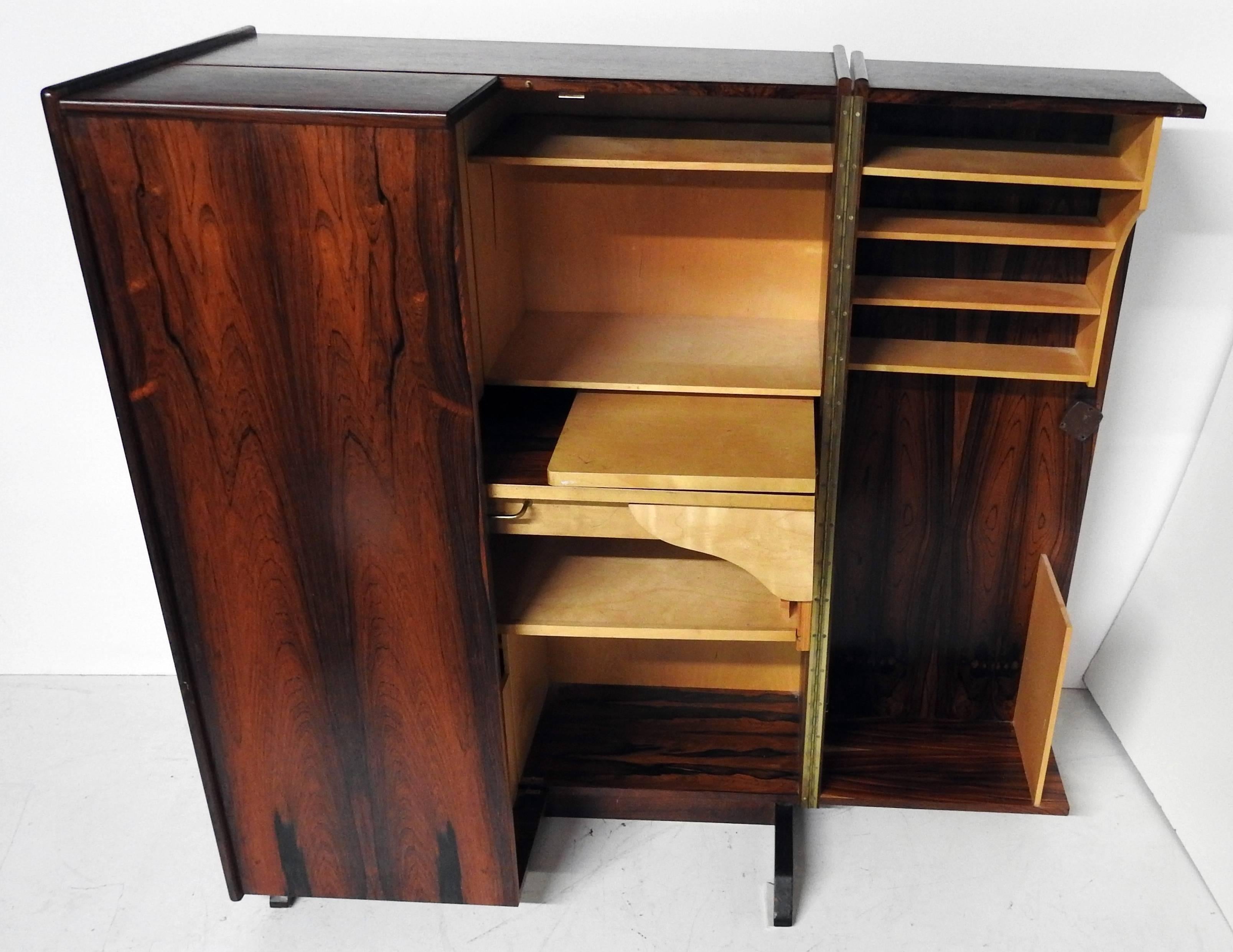 Norwegian Rosewood Metamorphic Wooton Style Desk For Sale