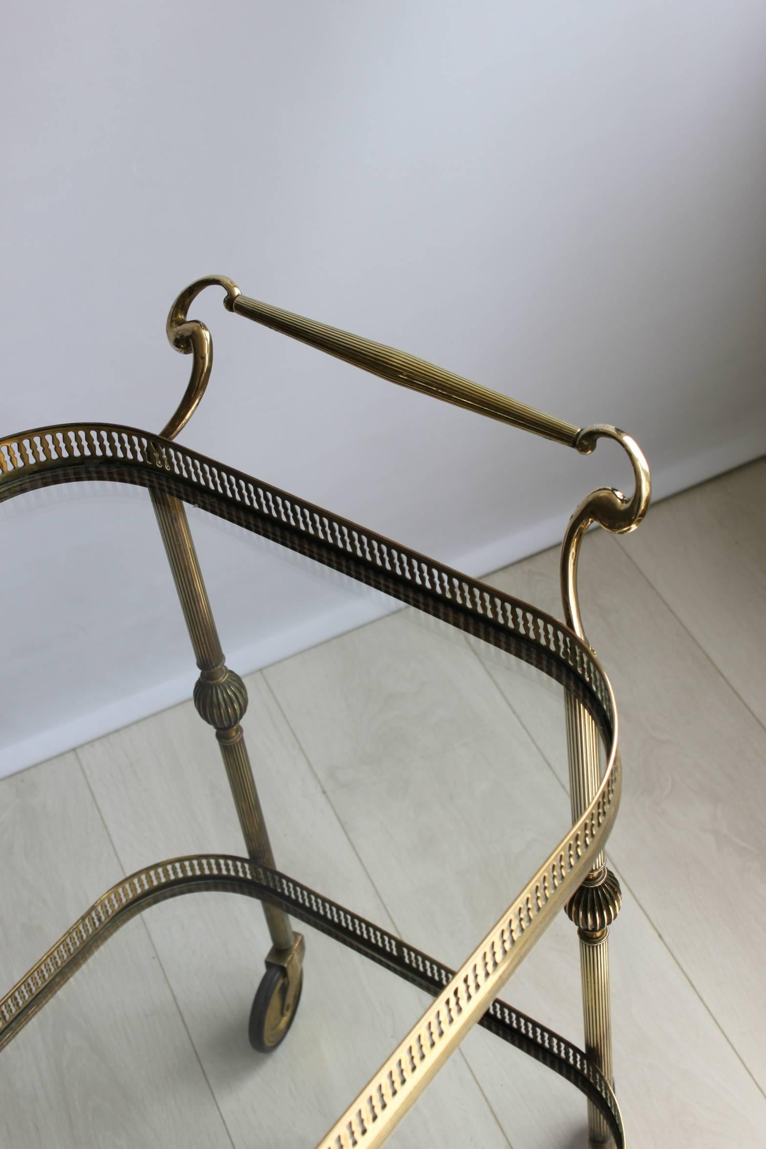 Vintage Brass French Drinks Trolley/Bar Cart 2