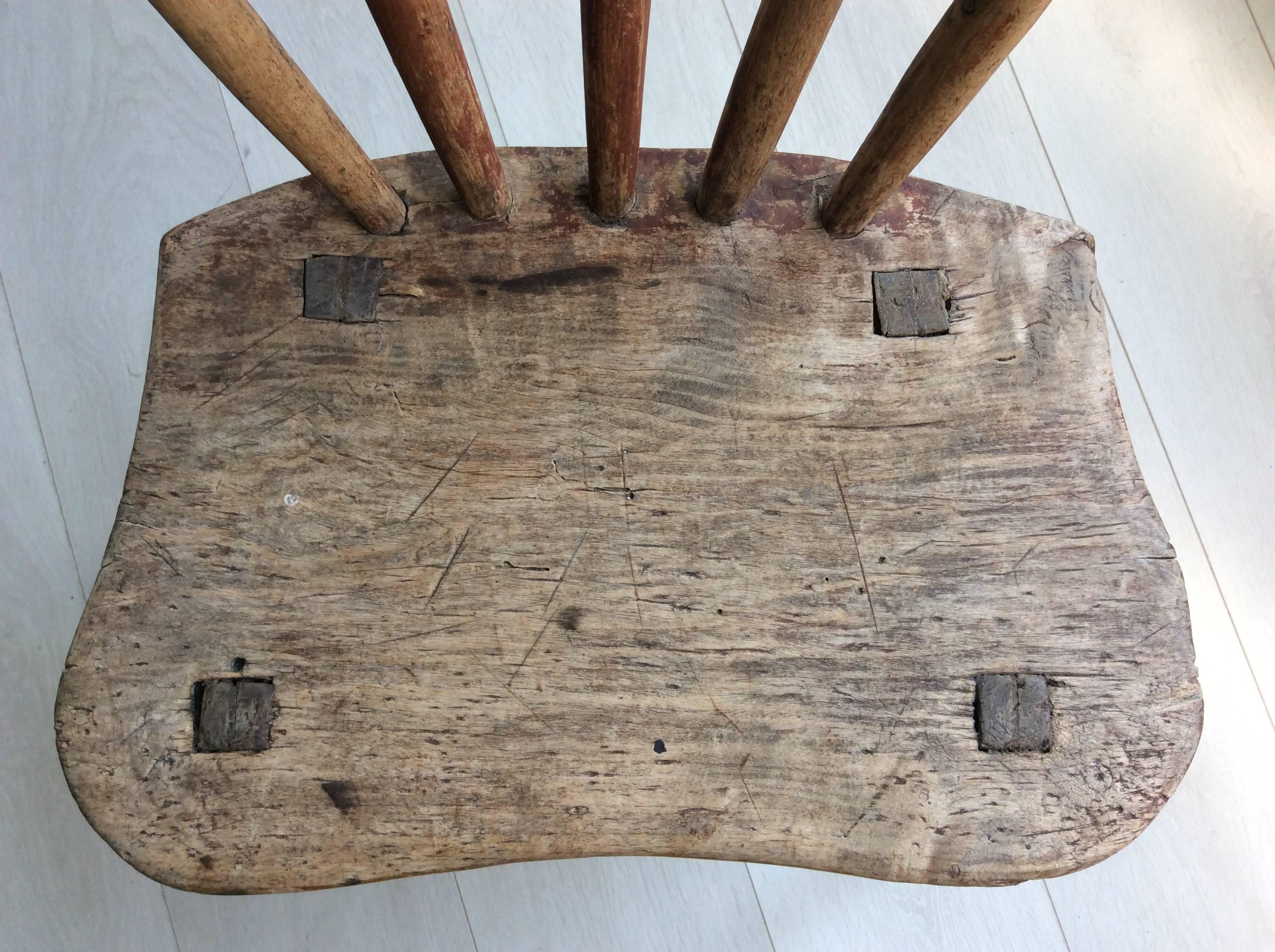 Primitive Swedish Wooden Chair from Dalarna For Sale 6