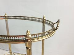Vintage French Brass Oval Drinks Trolley