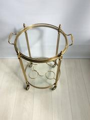 Round Vintage French Drinks Trolley or Bar Cart