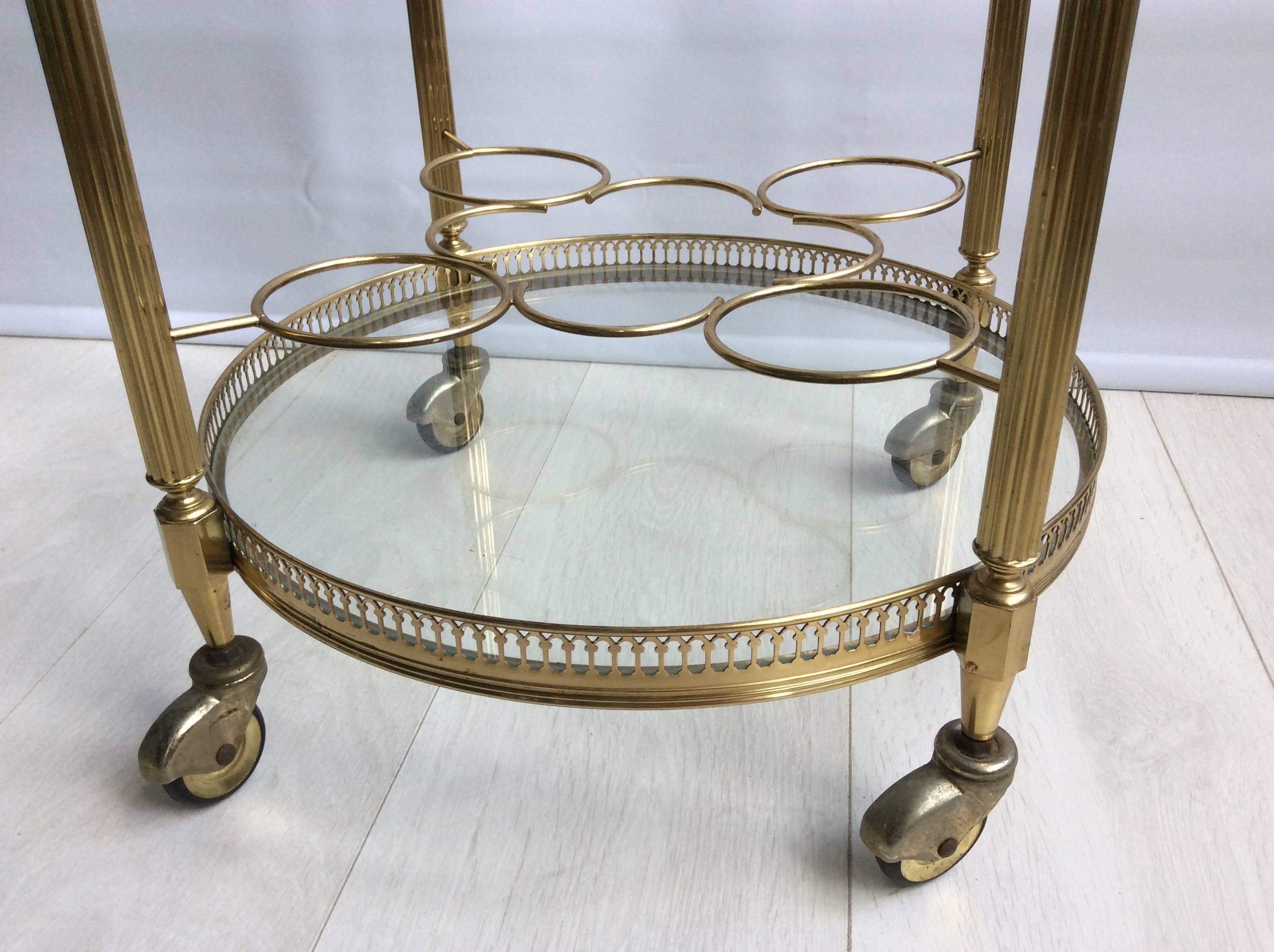 Round Vintage French Drinks Trolley or Bar Cart 2