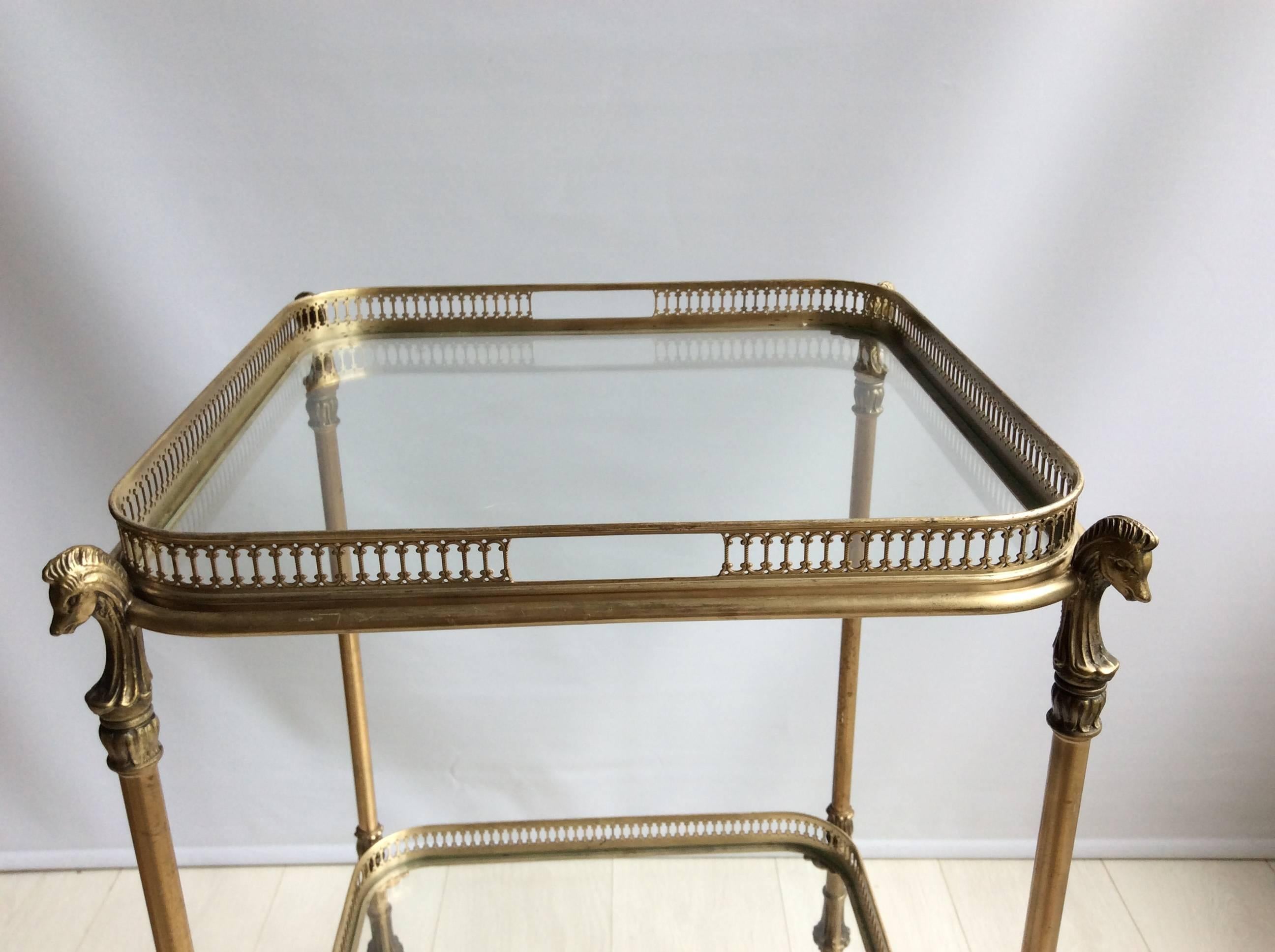 Hollywood Regency Unique Vintage Seahorse Drinks Trolley/Bar Cart