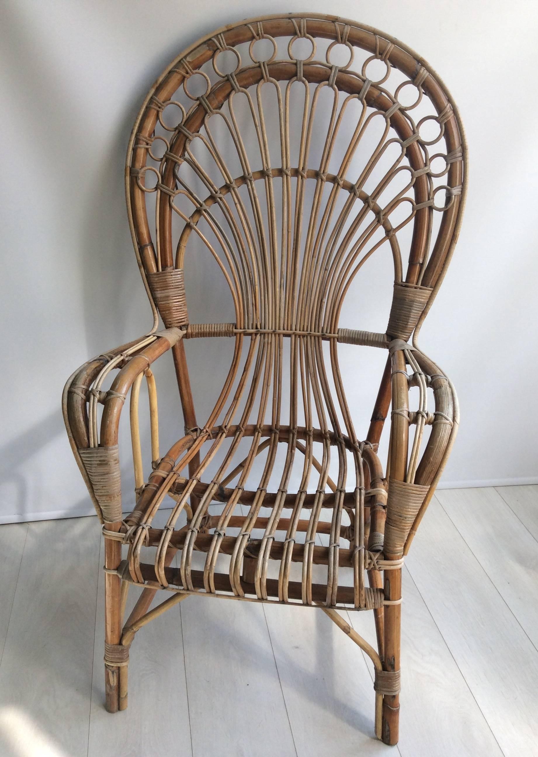 1970s wicker chair