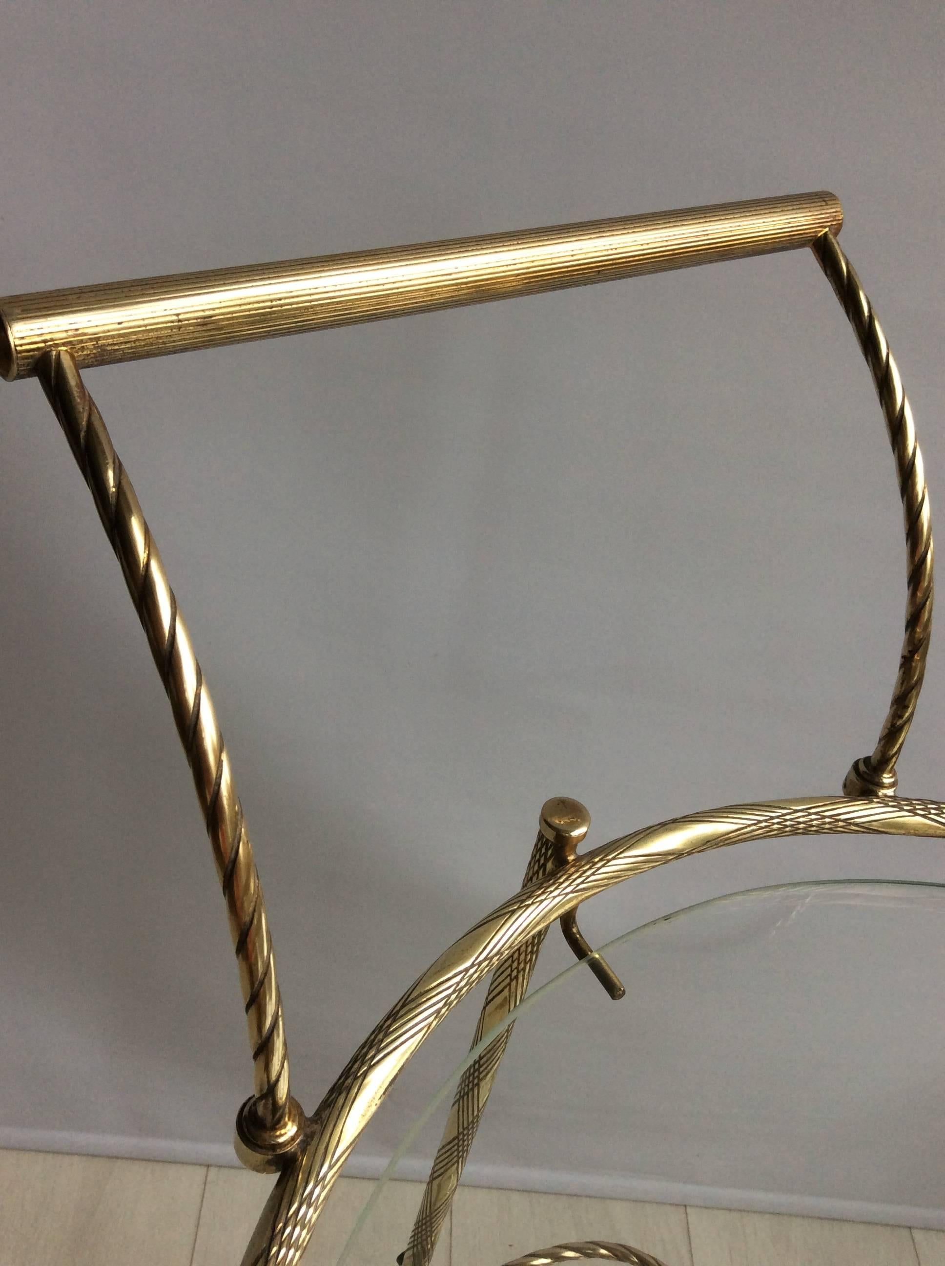 Delicate French Brass Drinks Trolley or Bar Cart 4