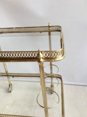 Vintage French Brass Drinks Trolley or Bar Cart