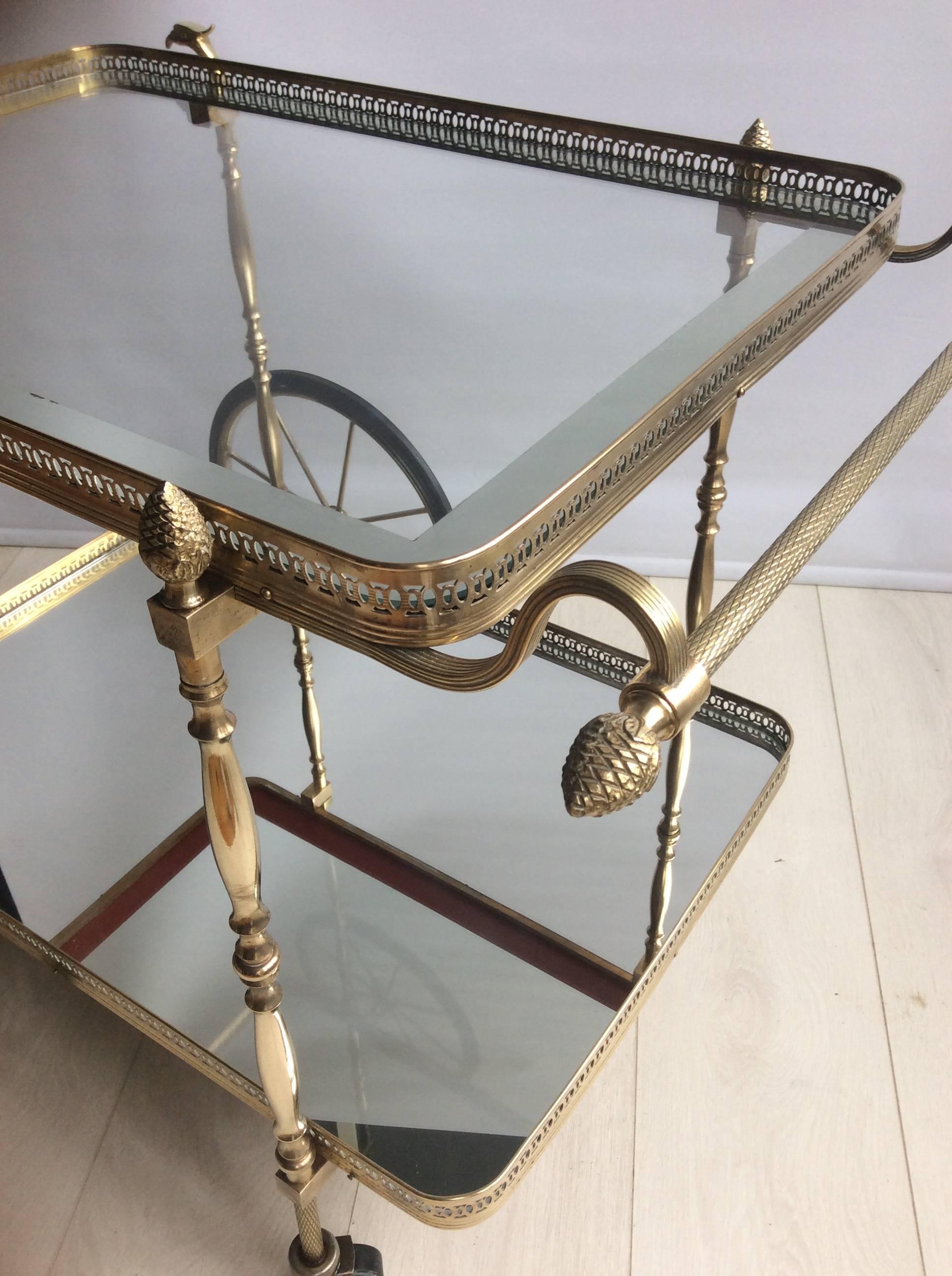 Decorative French Brass Drinks Trolley or Bar Cart 1