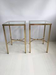 Pair of Brass and Glass Side Tables