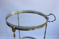 Vintage French Brass Circular Drinks Trolley/Bar Cart