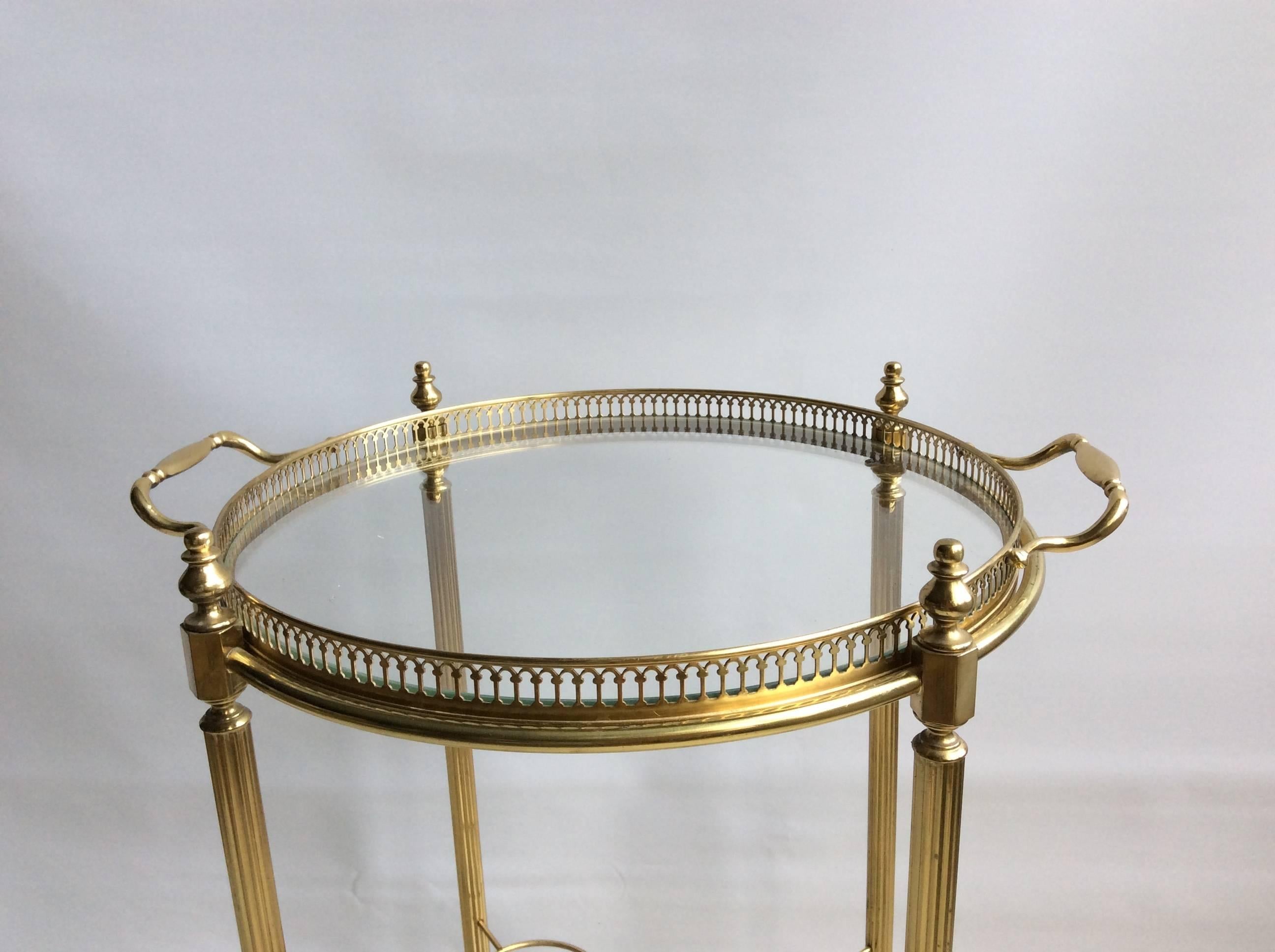 Round Vintage French Drinks Trolley or Bar Cart 3