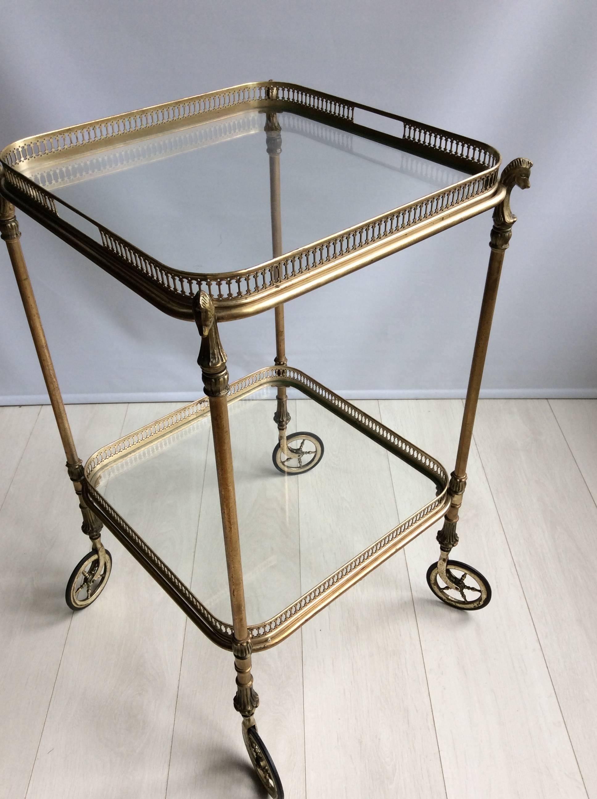 Unique Vintage Seahorse Drinks Trolley/Bar Cart In Fair Condition In West Sussex, GB