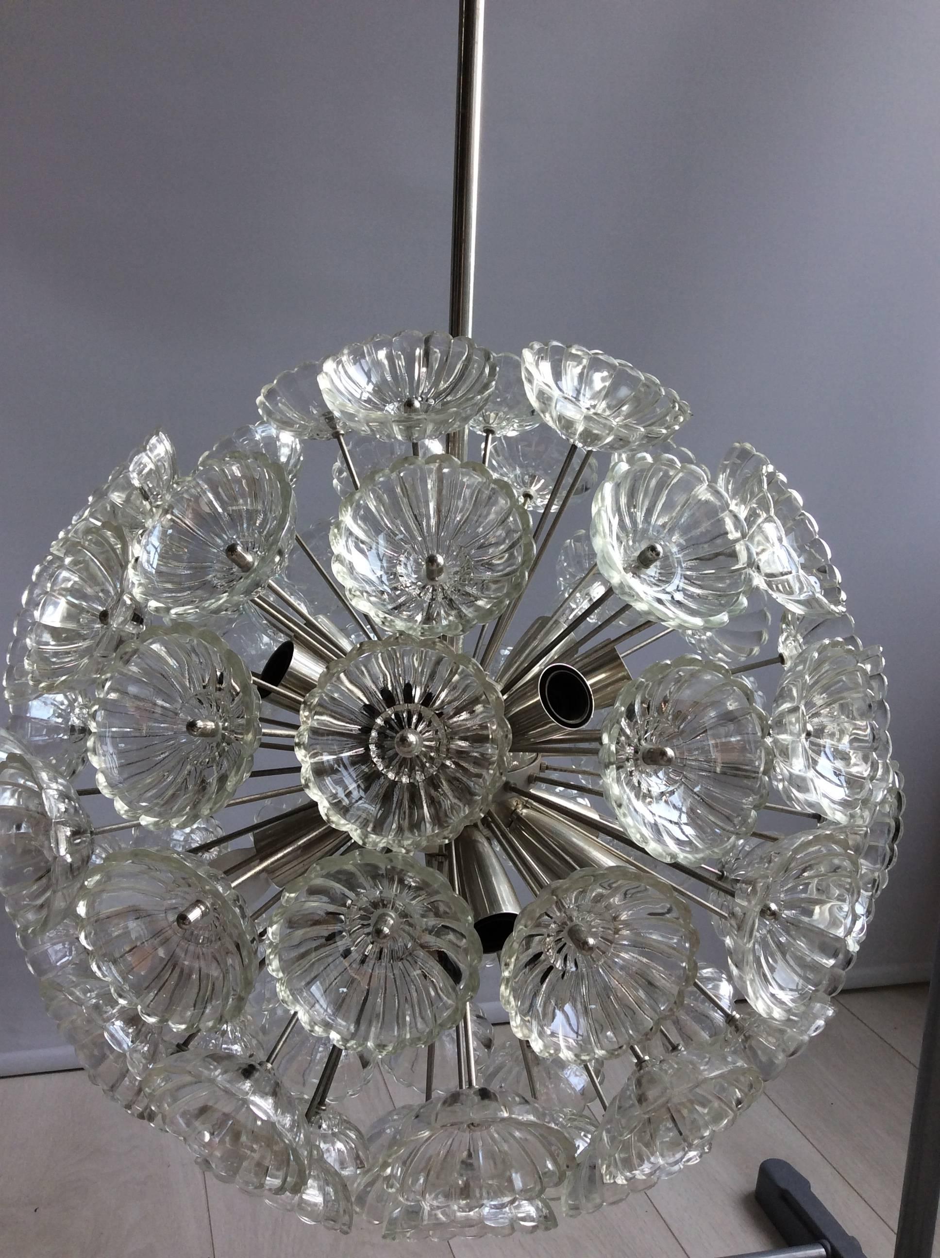 Floral Glass Sputnik Chandelier For Sale 1