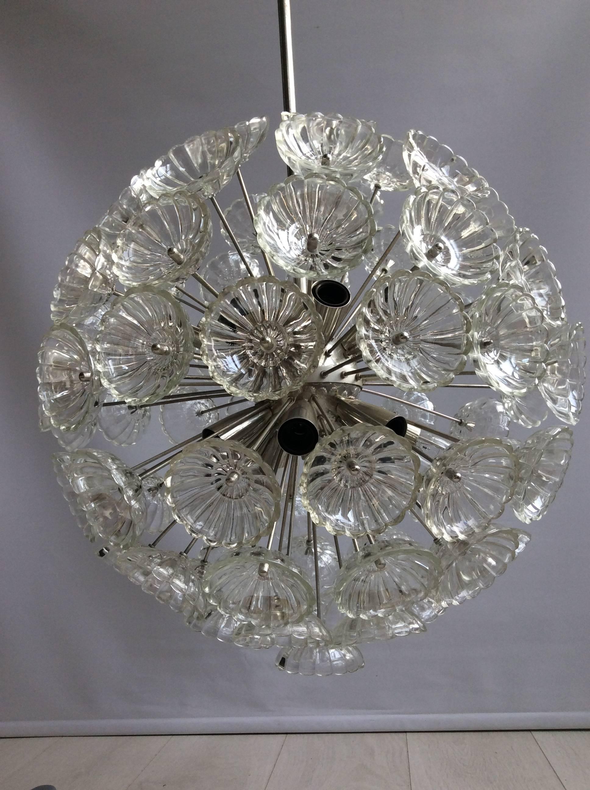 Floral Glass Sputnik Chandelier For Sale 2