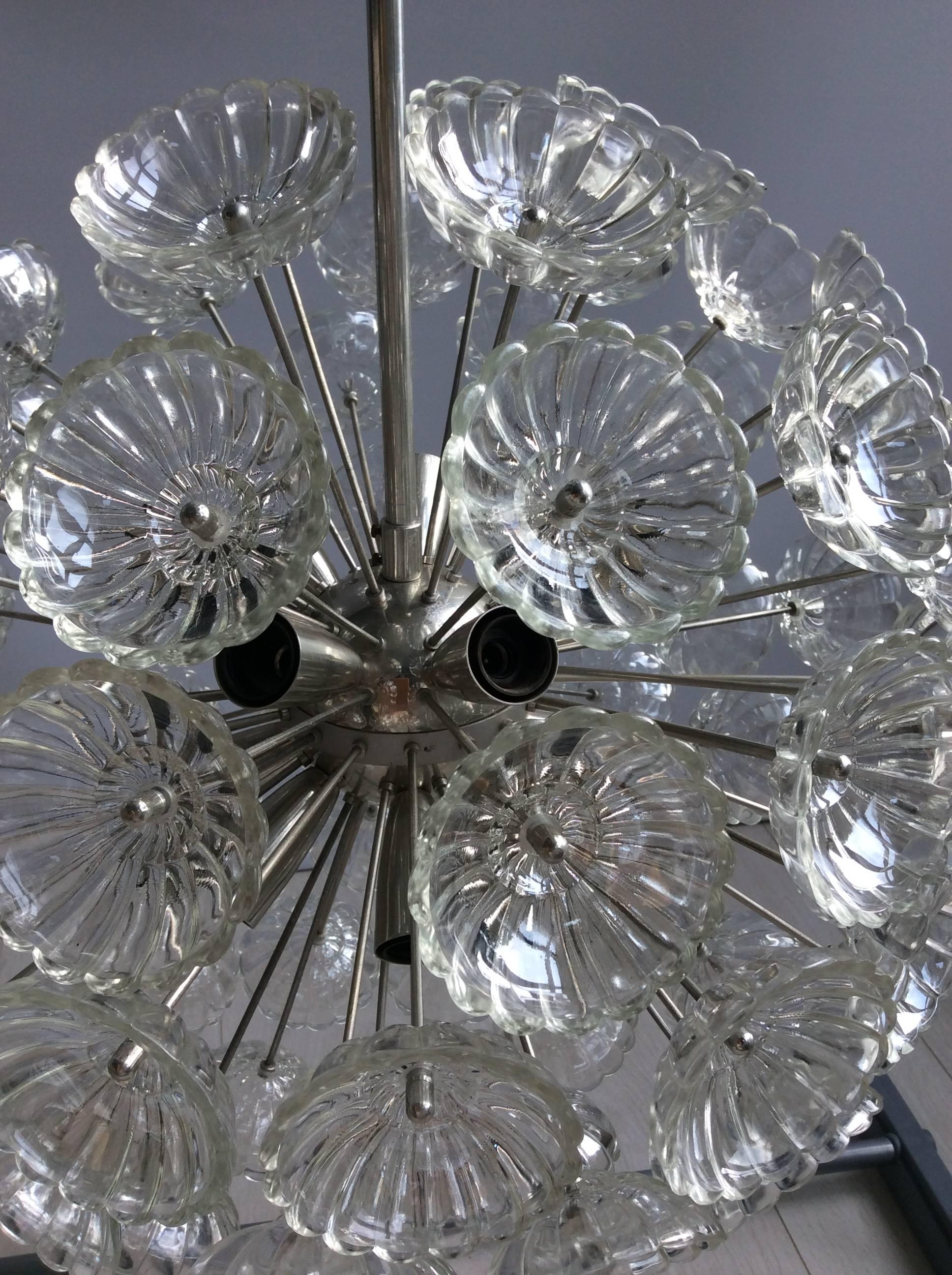 Floral Glass Sputnik Chandelier For Sale 3