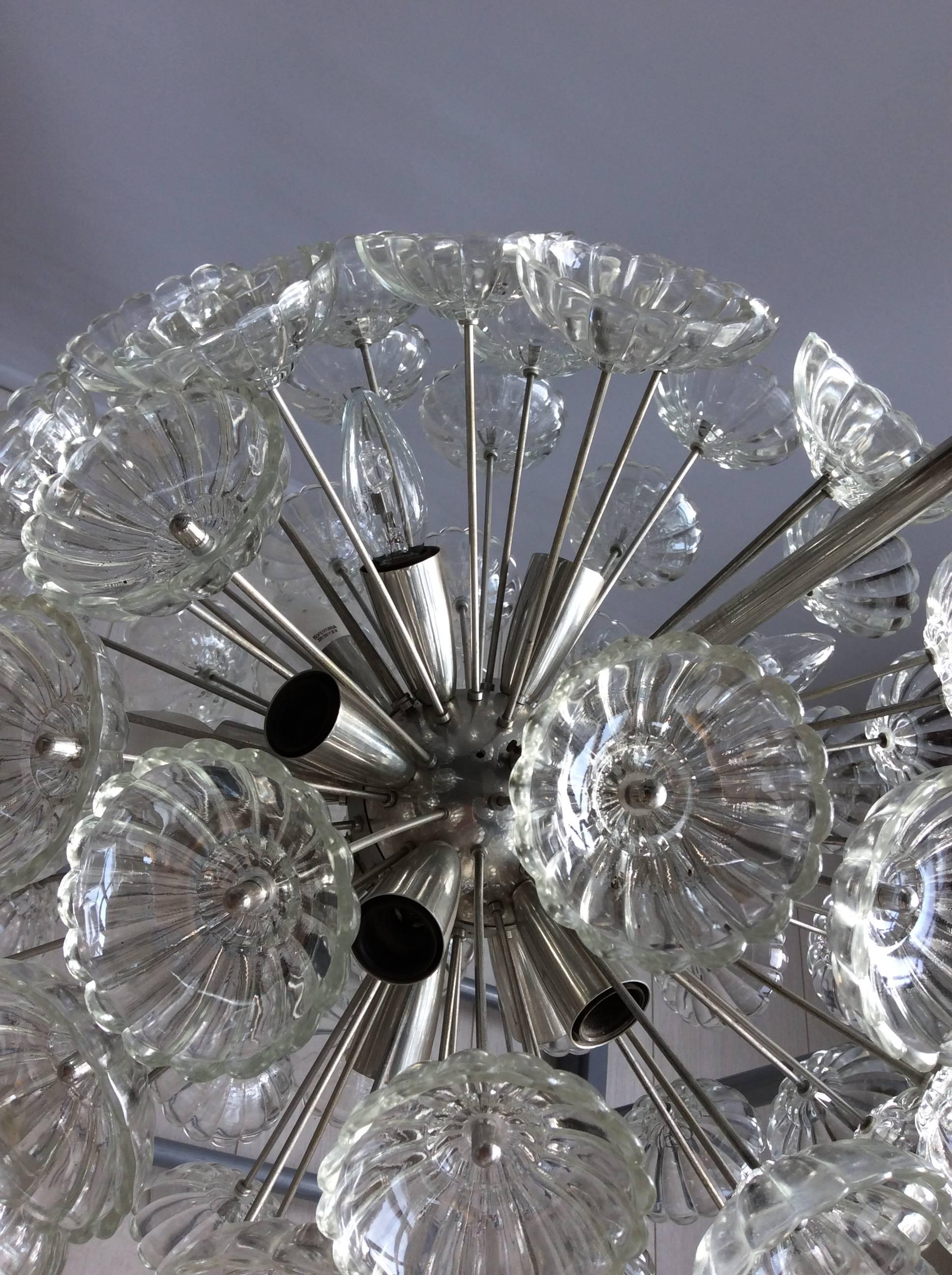 Floral Glass Sputnik Chandelier For Sale 4