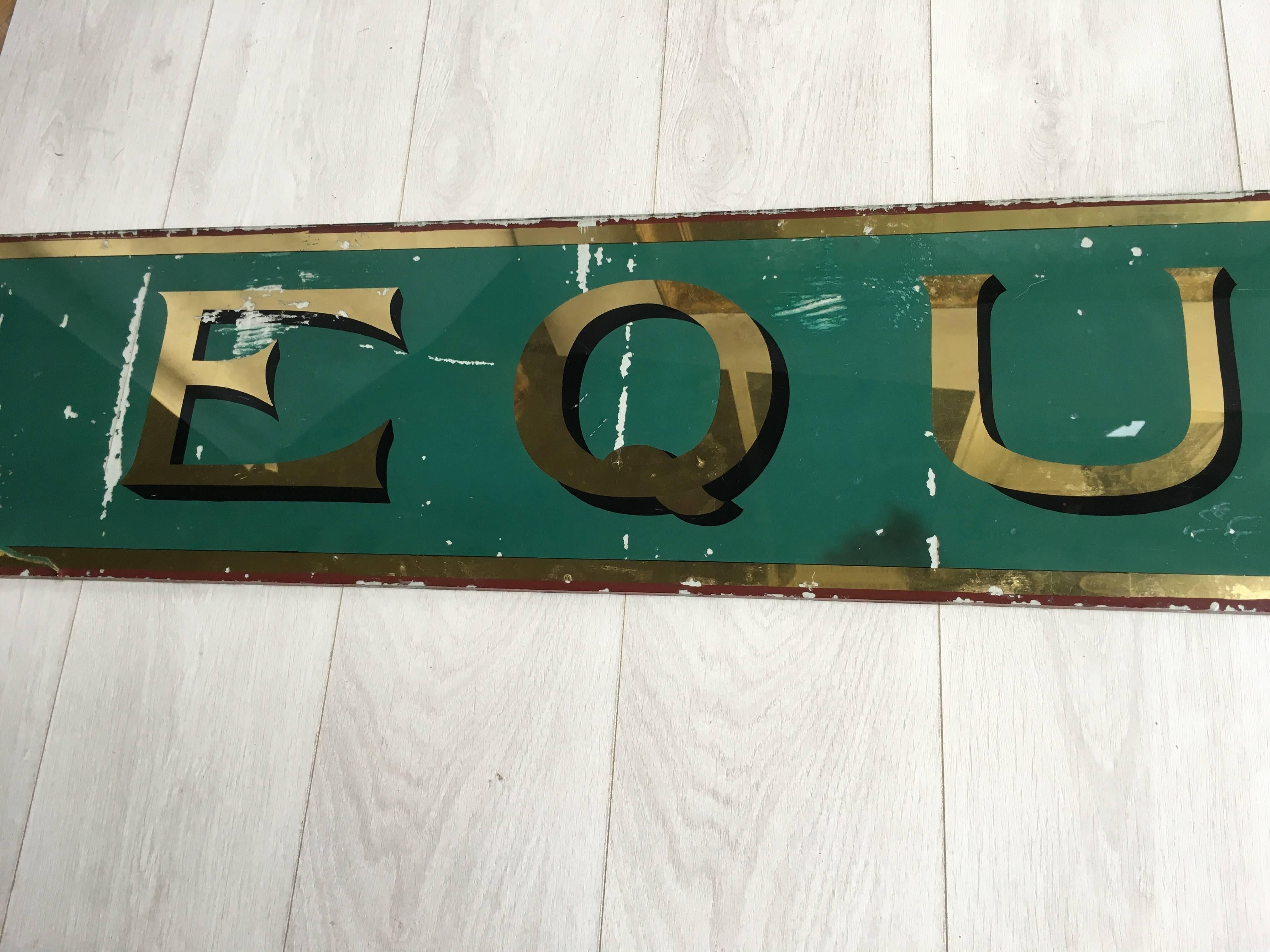 Equity Victorian Glass Shop Sign For Sale 1