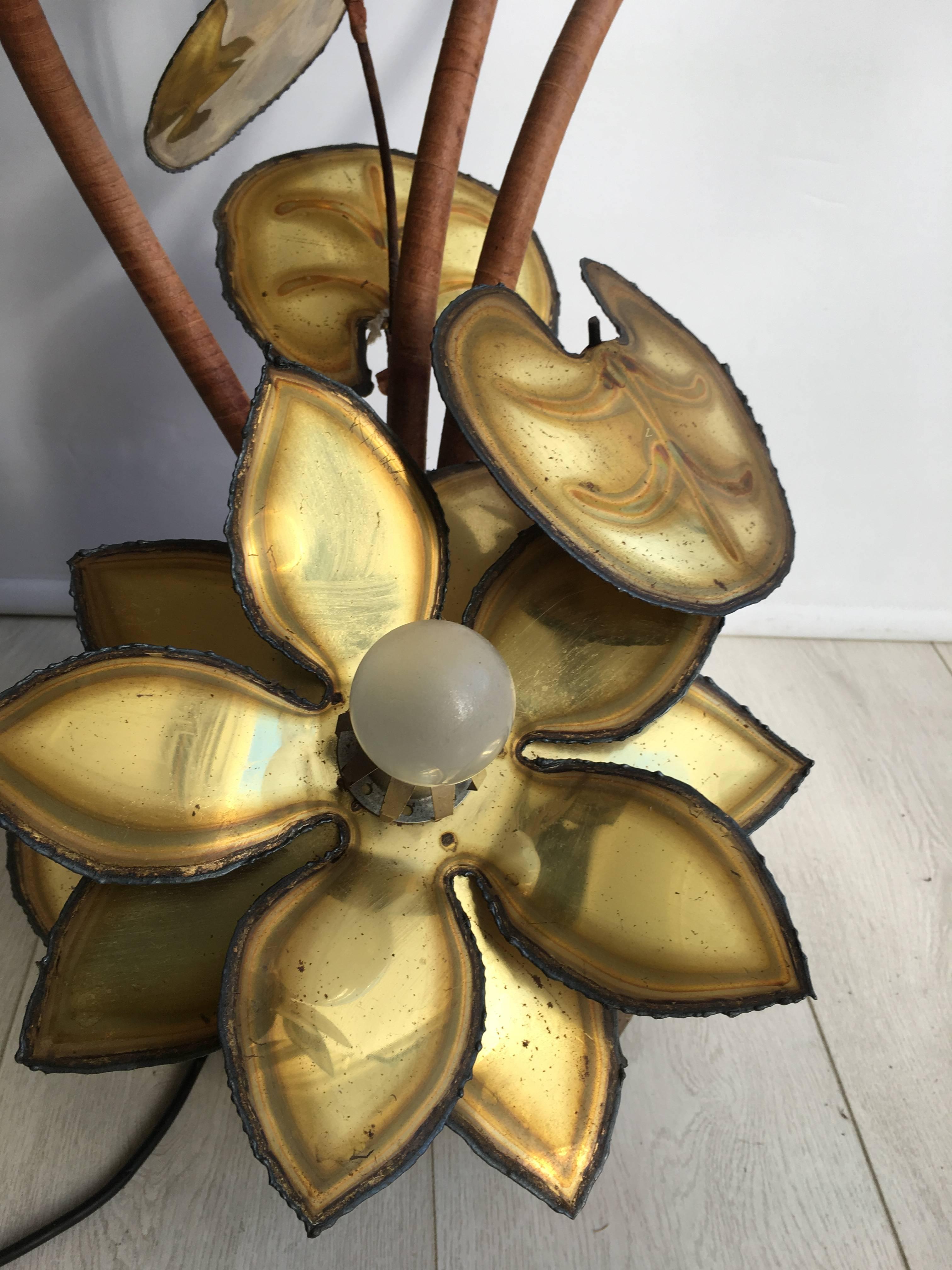 Hollywood Regency Maison Jansen Lotus Flower Lamp  For Sale
