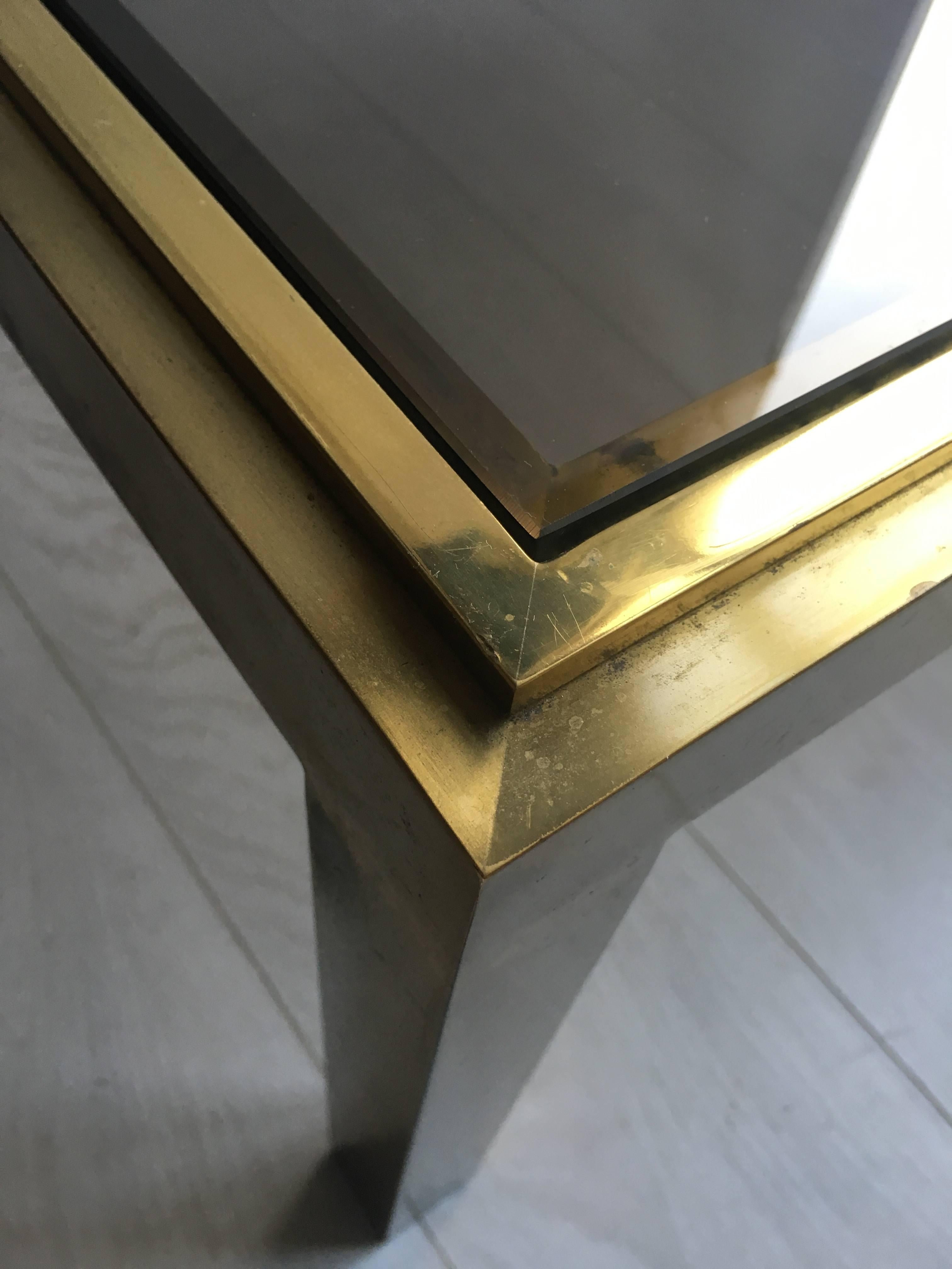 Vintage French Brass and Glass Coffee Table In Good Condition For Sale In West Sussex, GB