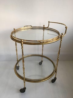 Vintage French Circular Drinks Trolley or Bar Cart