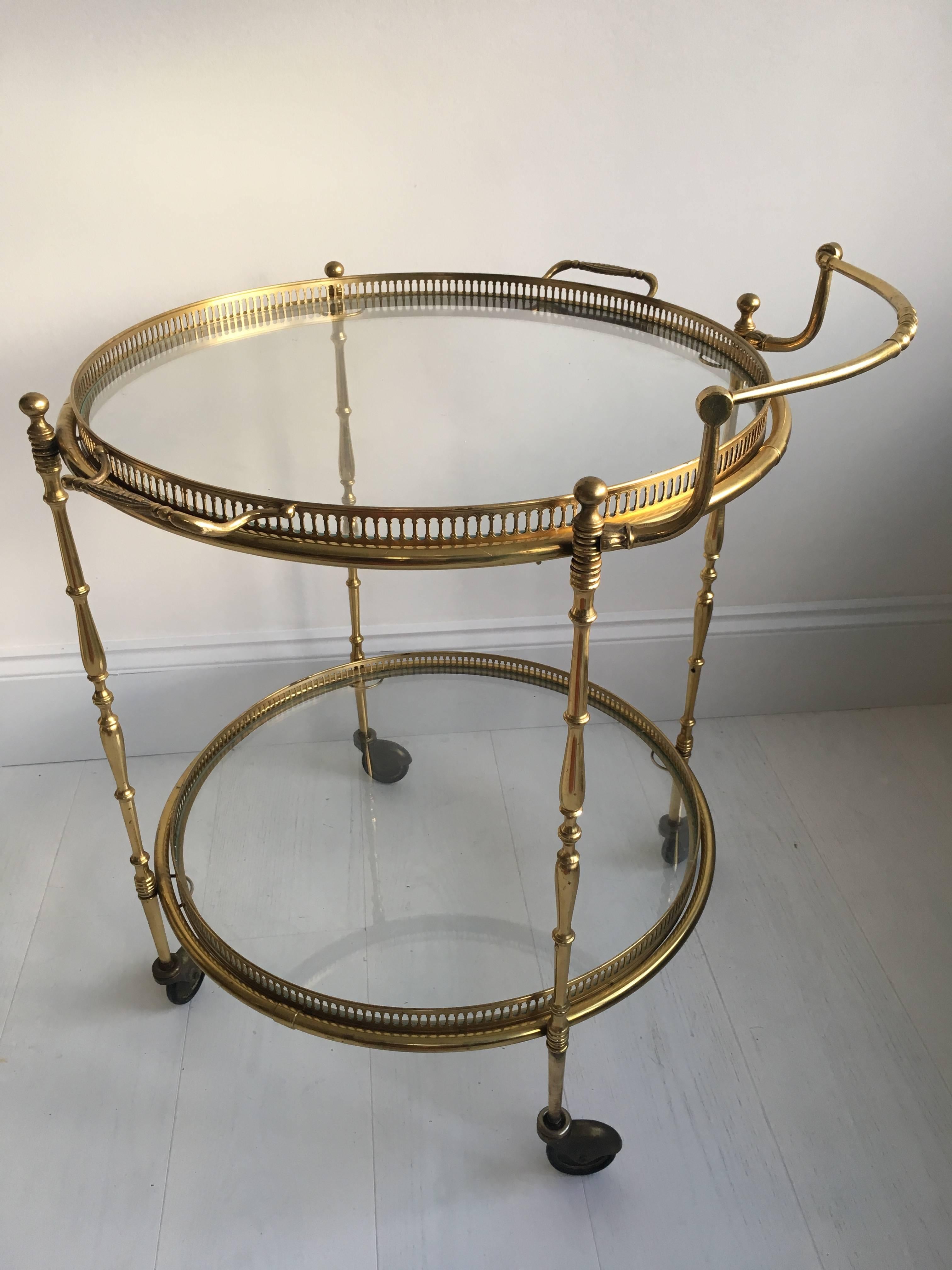 Vintage French Circular Drinks Trolley or Bar Cart For Sale 2
