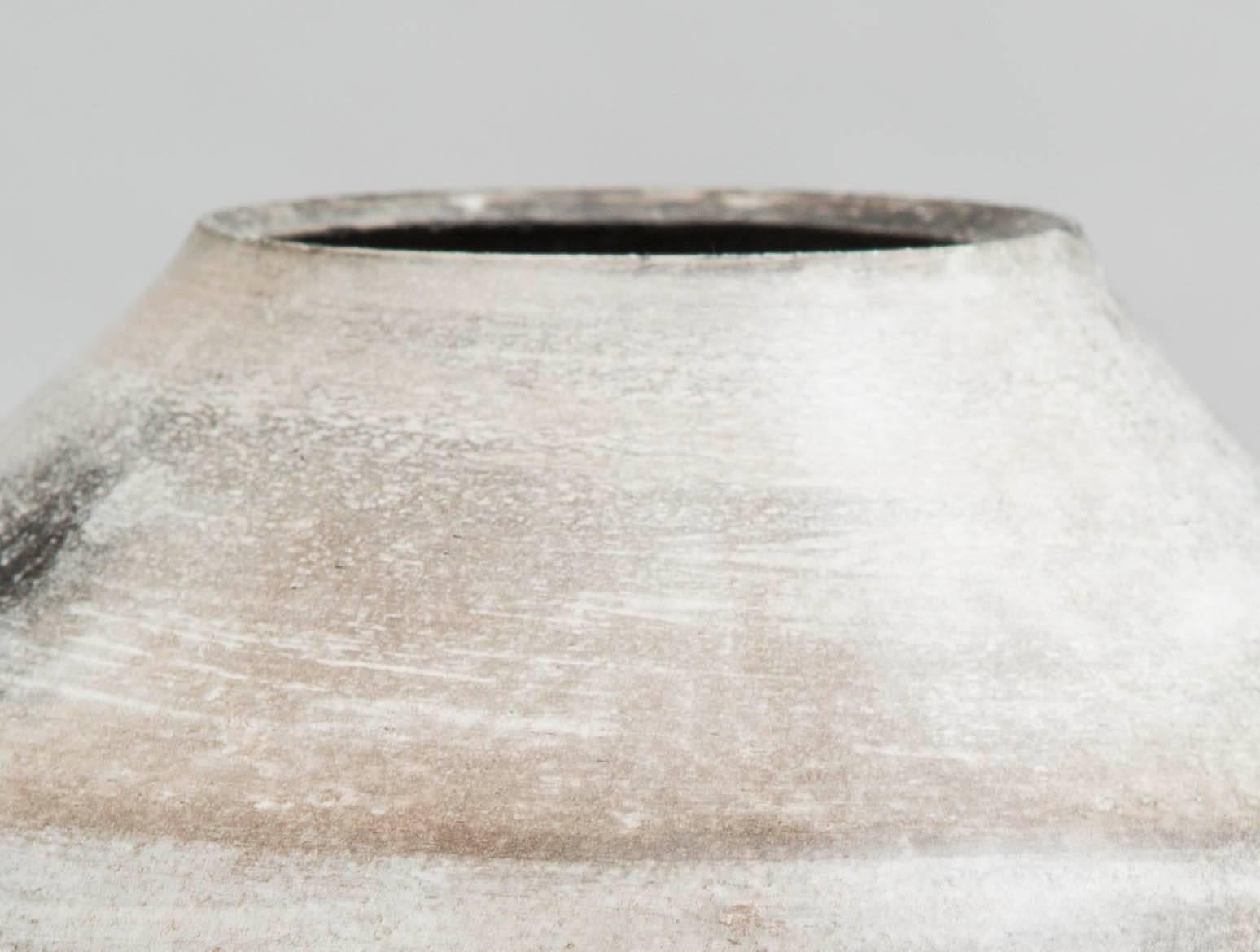 Burnished Contemporary ‘2015’ Kintzugi Smoke Fired Vase One of a Kind, Karen Swami