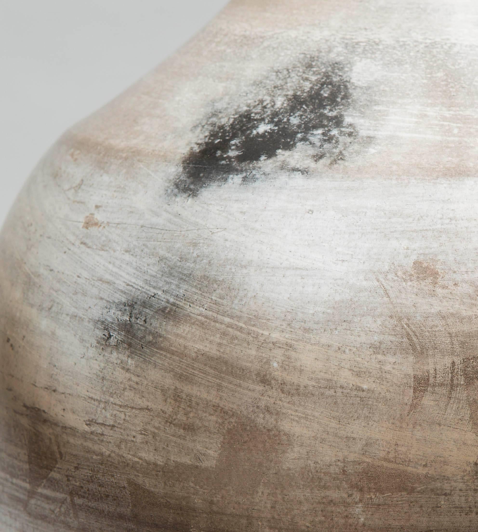 Contemporary ‘2015’ Kintzugi Smoke Fired Vase One of a Kind, Karen Swami 1
