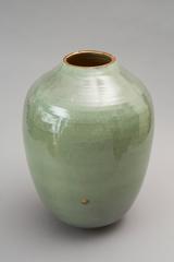 Contemporary 2015, Green Celadon Vase, One of a Kind, Karen Swami