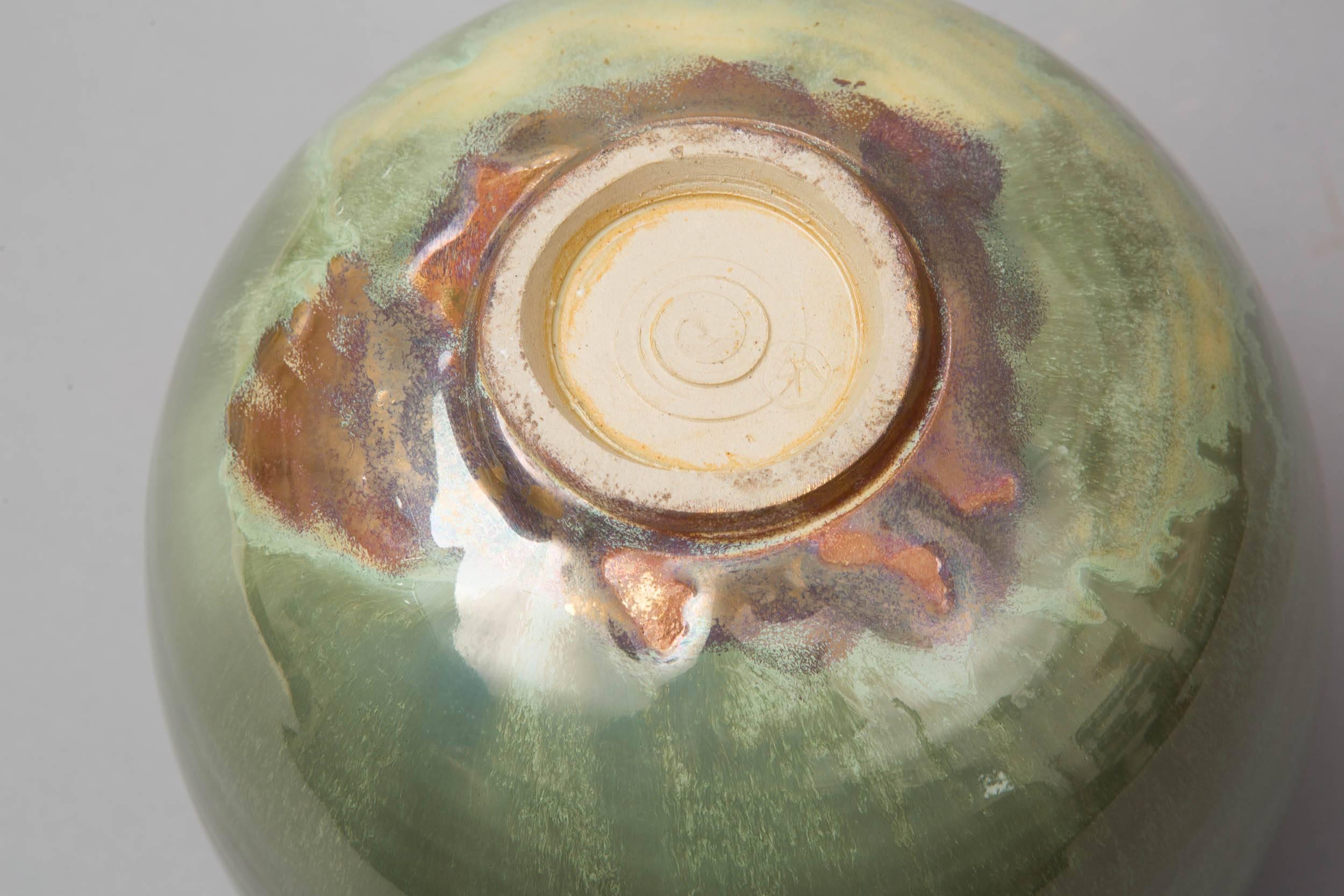 Contemporary 2015 Green Celadon Vase, One of a Kind, Karen Swami 1