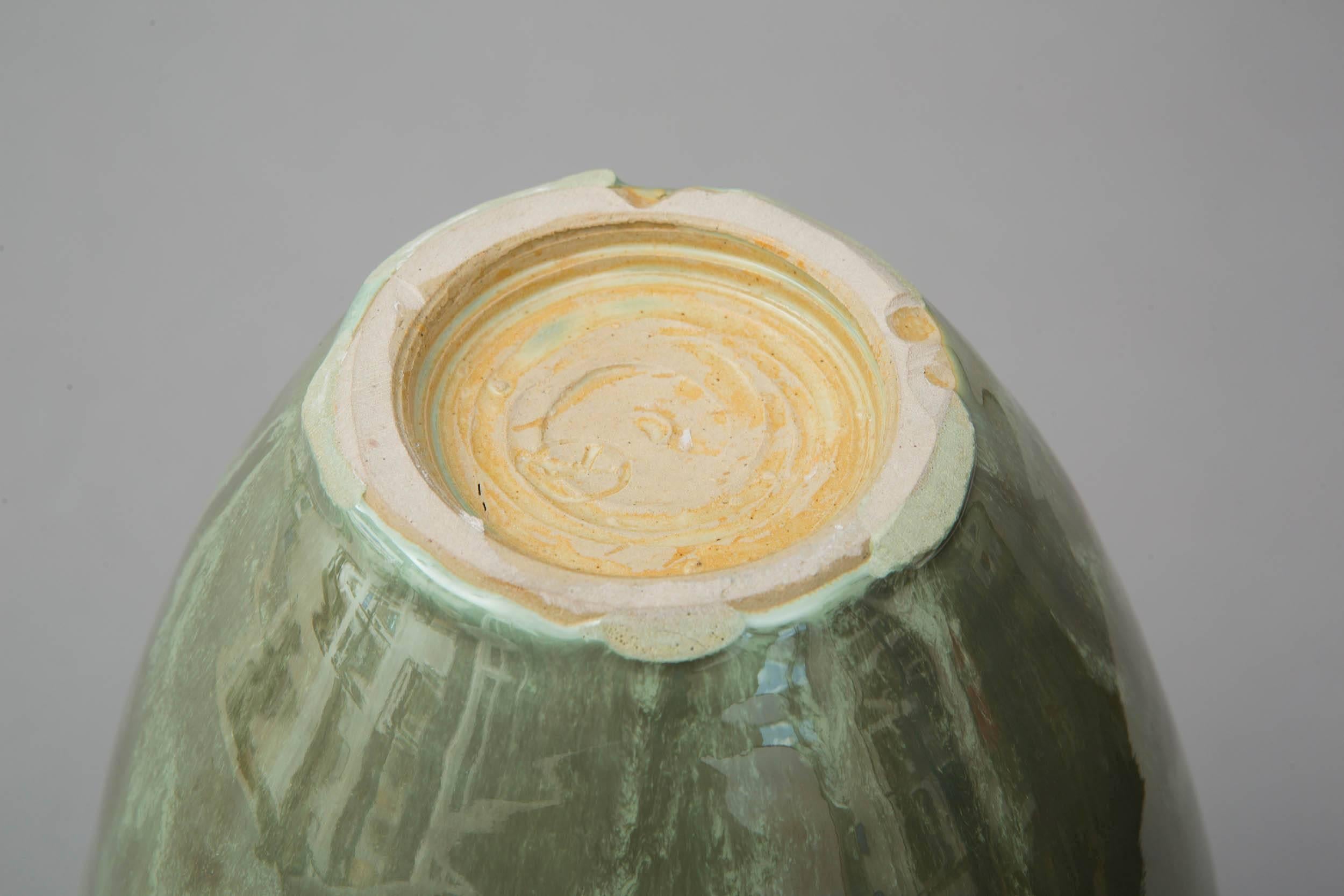 Contemporary 2015 Green Celadon Vase, One of a Kind, Karen Swami In Excellent Condition In Paris, FR