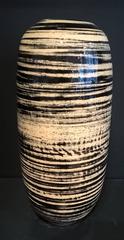 Contemporary 2016, Black and White Glazed Vase, One of a Kind, Karen Swami