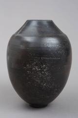 Contemporary 2016 Smoke Fired Vase, One of a Kind, Karen Swami