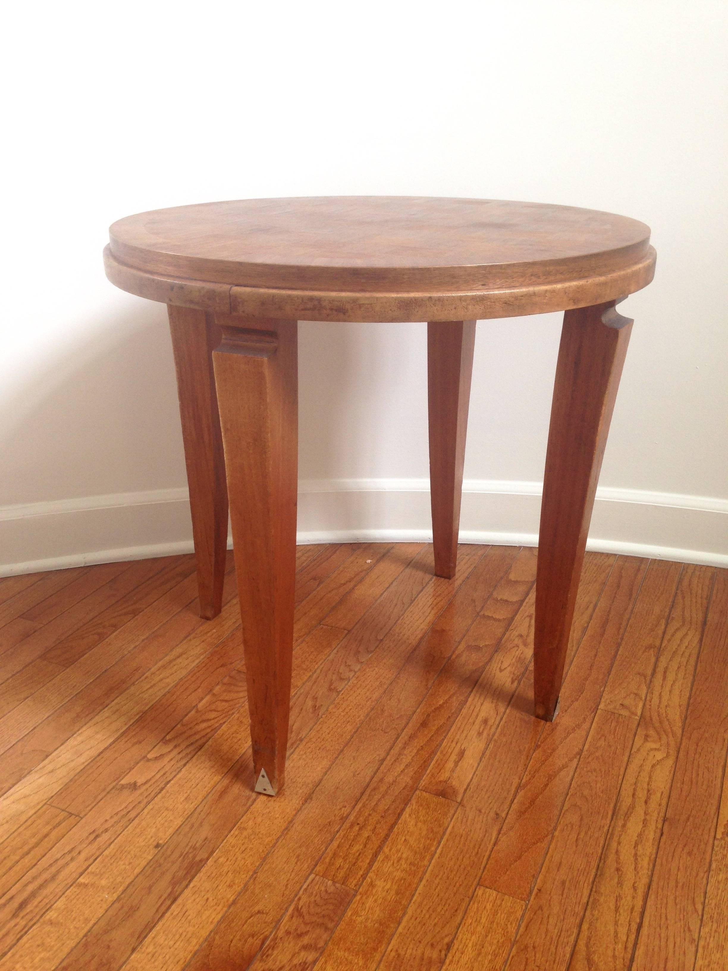 Modern Dominique or Adnet Style French Gueridon or Round Table For Sale