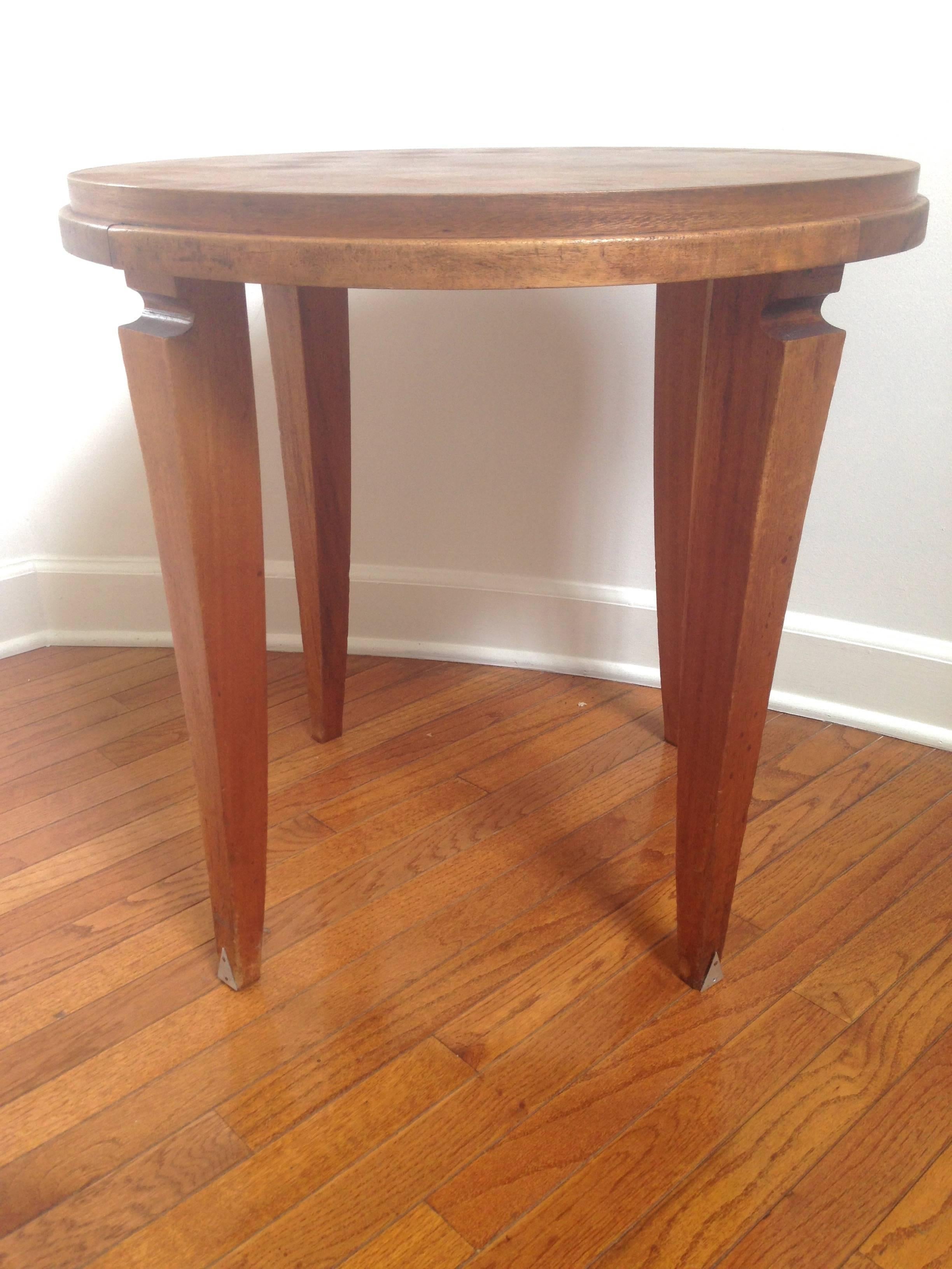 Dominique or Adnet Style French Gueridon or Round Table In Good Condition For Sale In Ashburn, VA