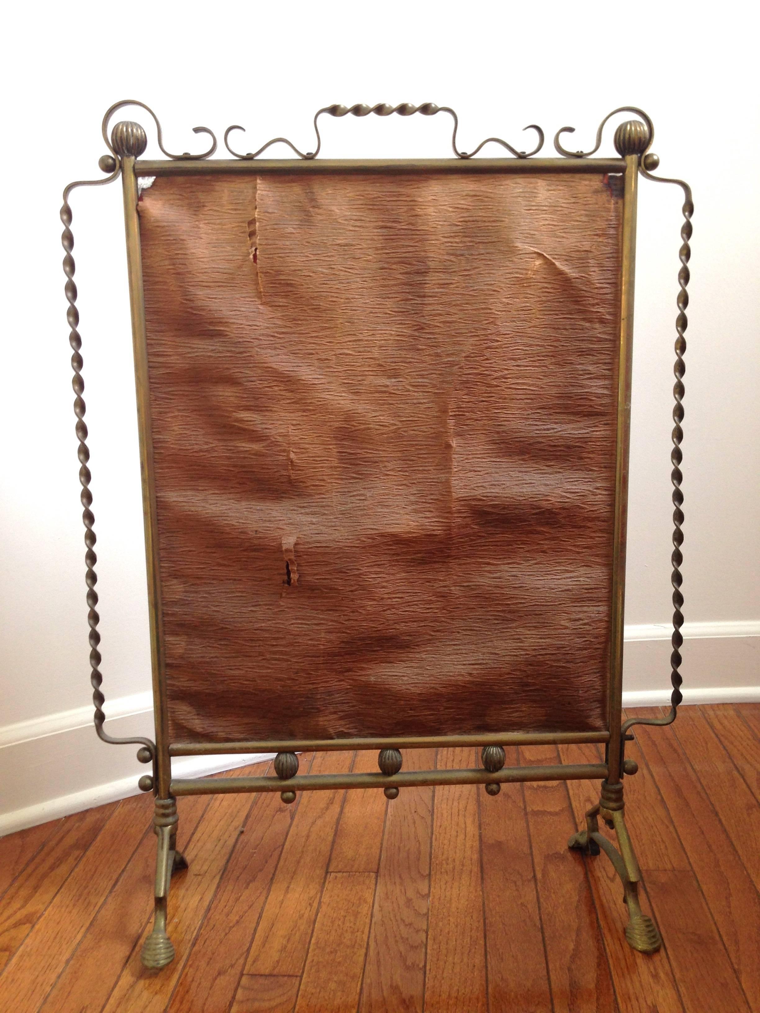 20th Century French Mirrored Fire Screen in the Style of Raymond Subes or Gilbert Poillerat For Sale