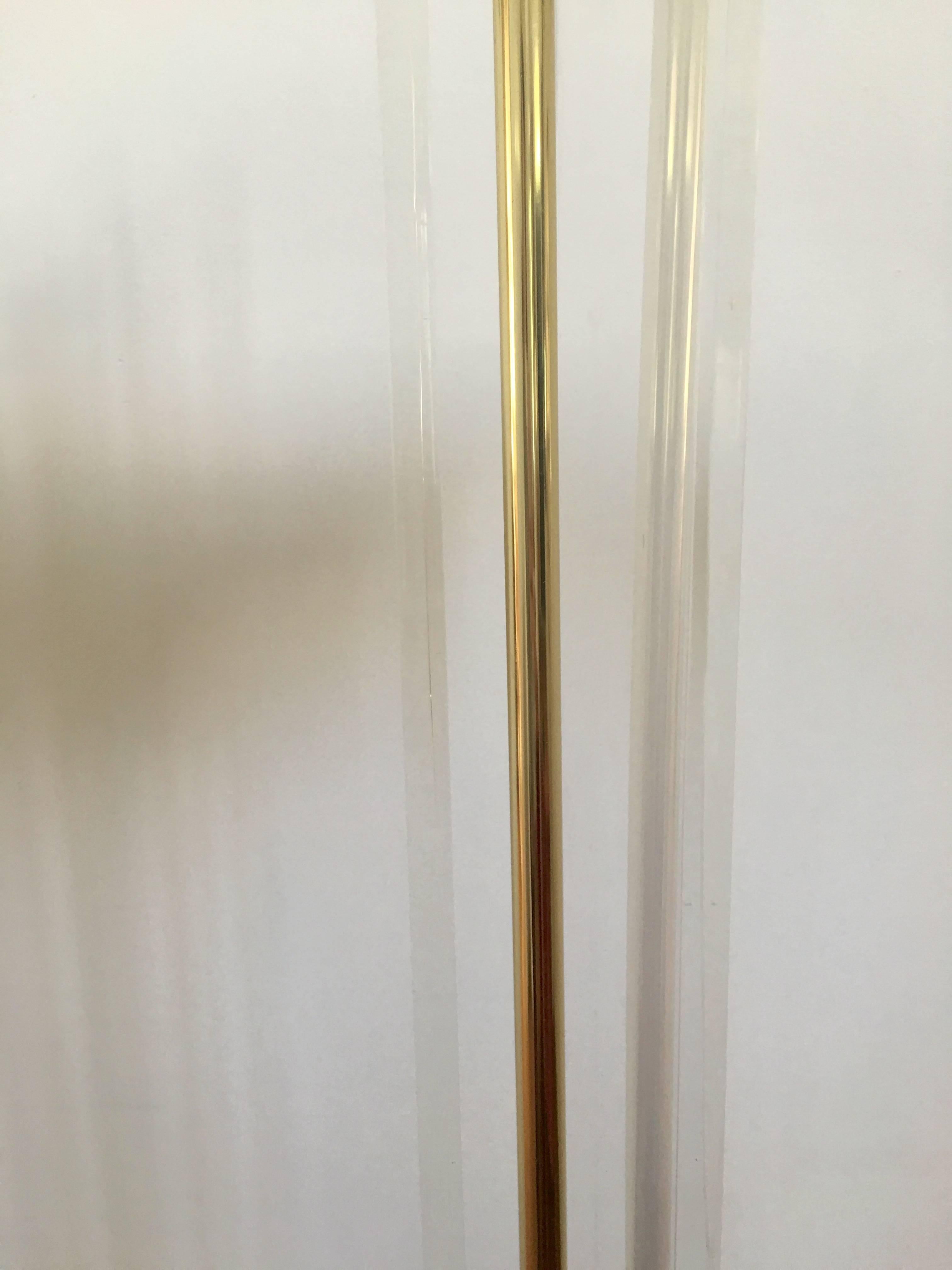 Pierre Cardin Style Brass and Lucite Floor Lamp For Sale 1