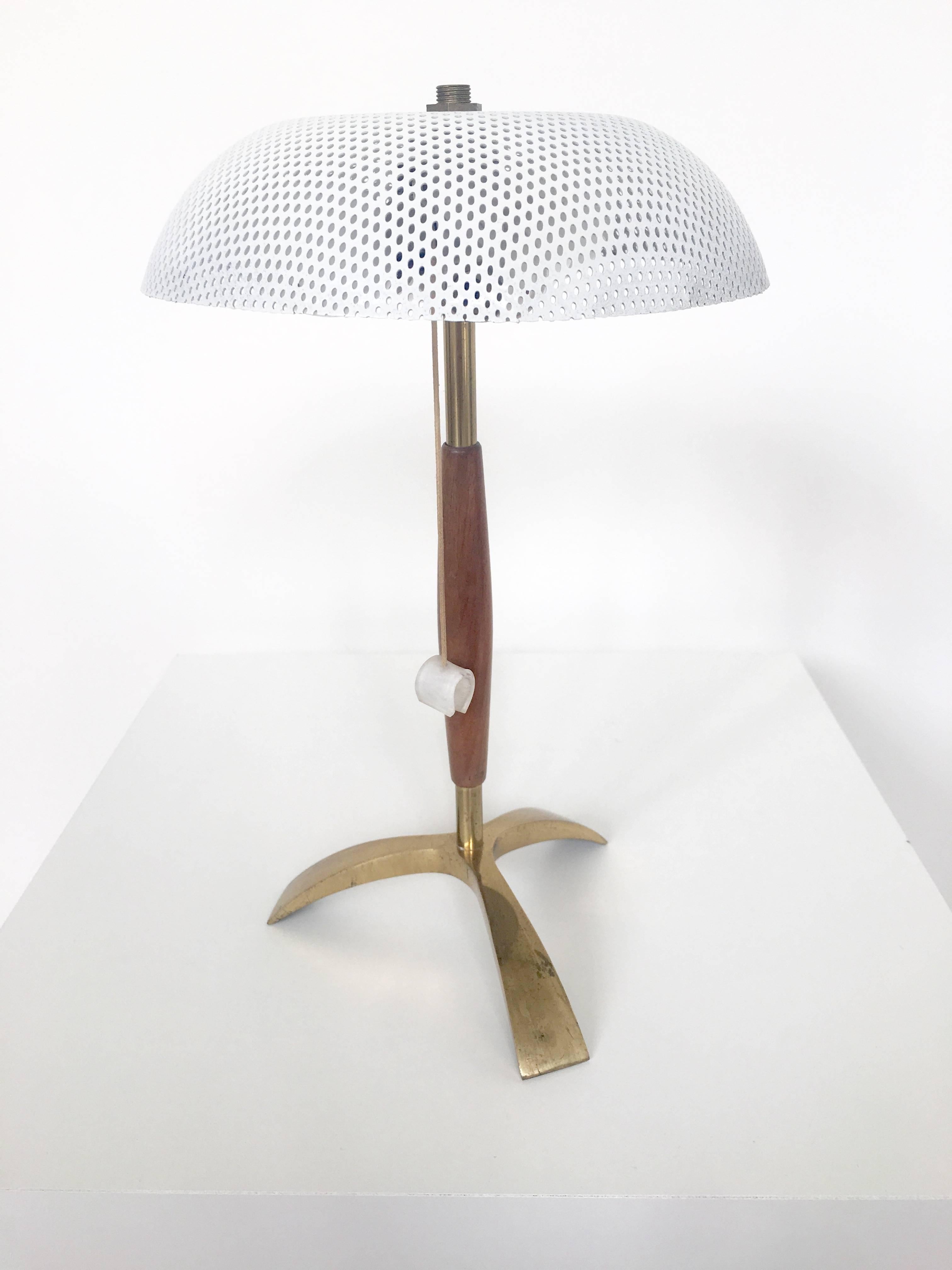 Metal Small French Lamp in the Style of Mathieu Matégot For Sale