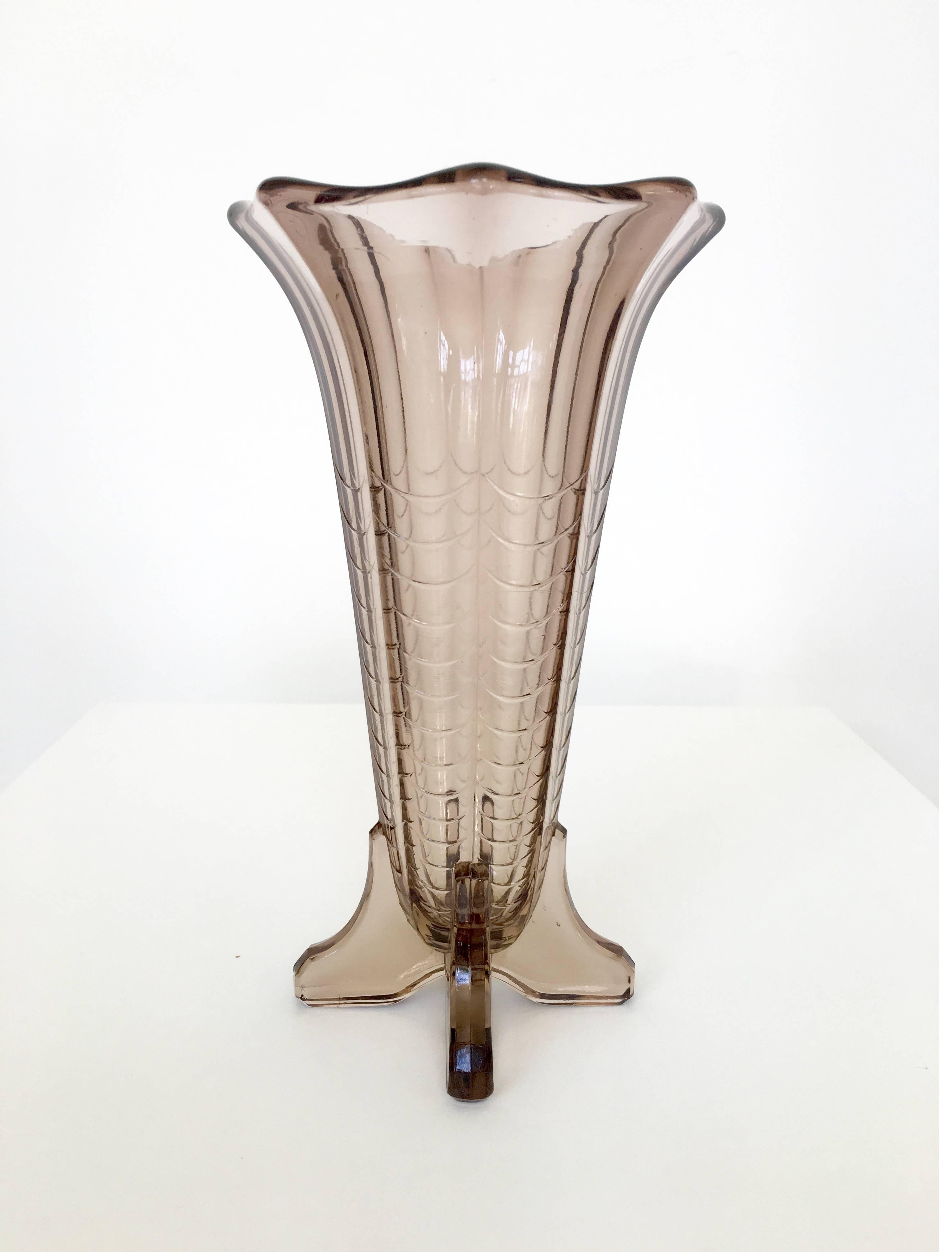 Glass Val Saint Lambert Art Deco Vase For Sale