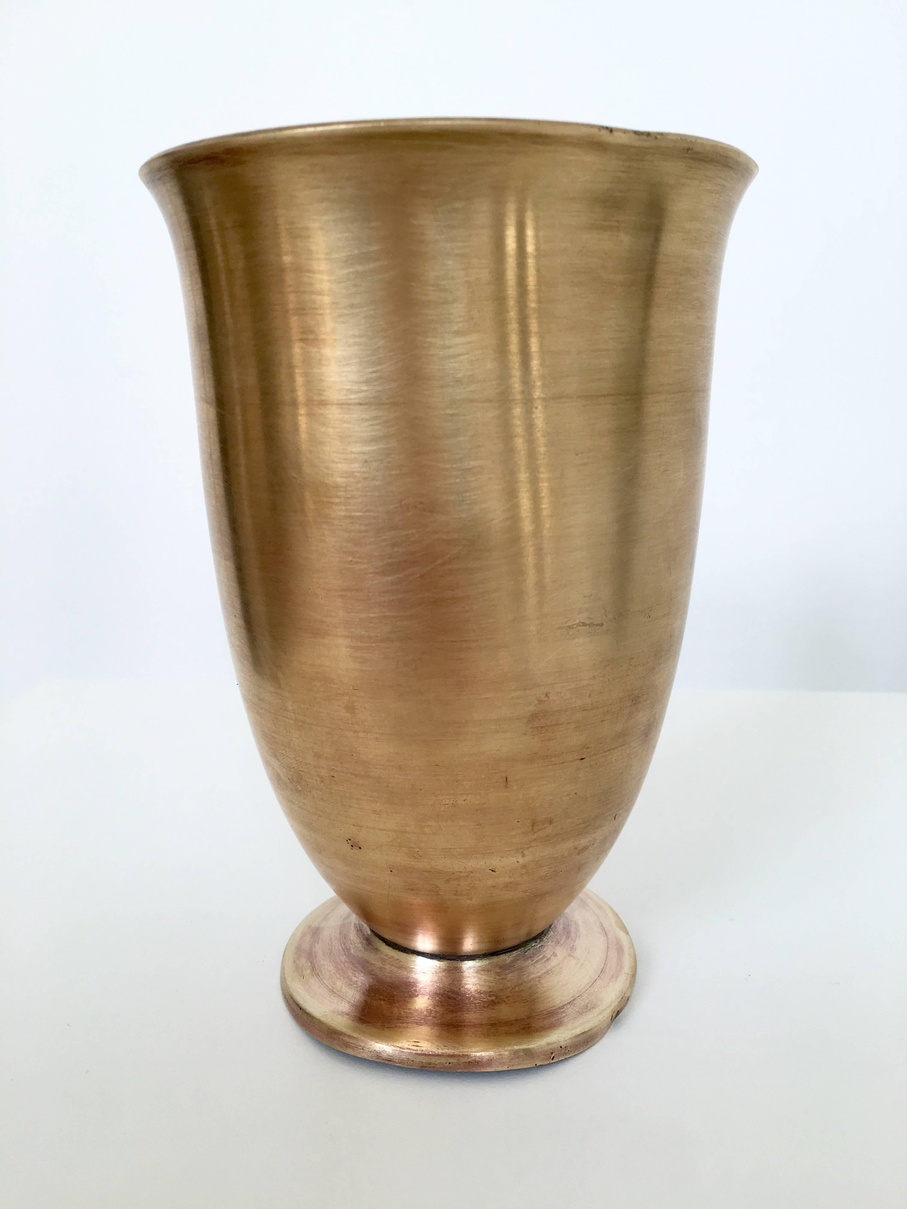 Danish Just Andersen Bronze Vase, Signed For Sale